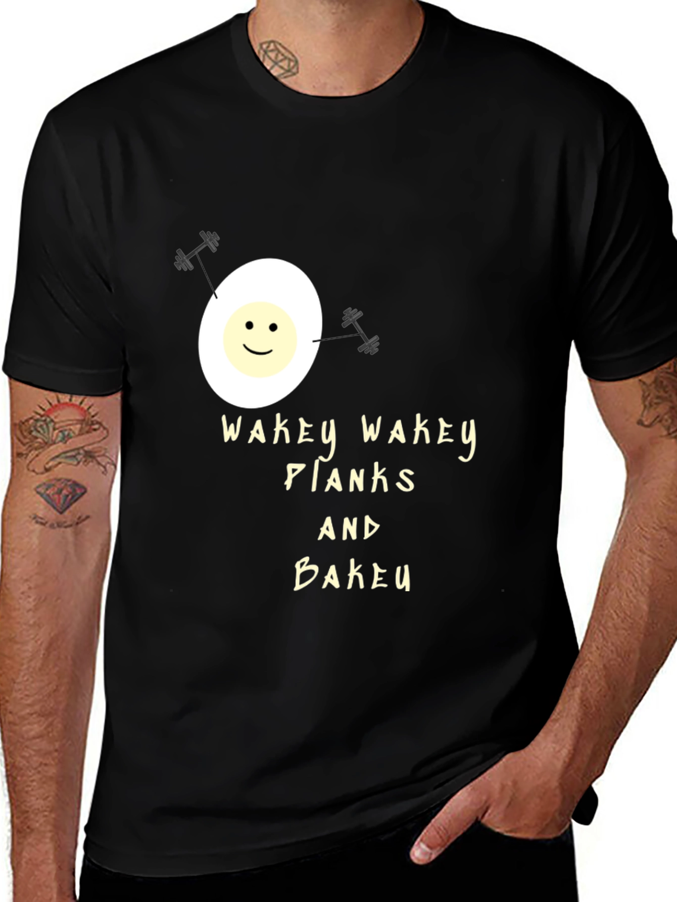 Variant 4 of Wakey Wakey Planks & Bakey Black Graphic Tee