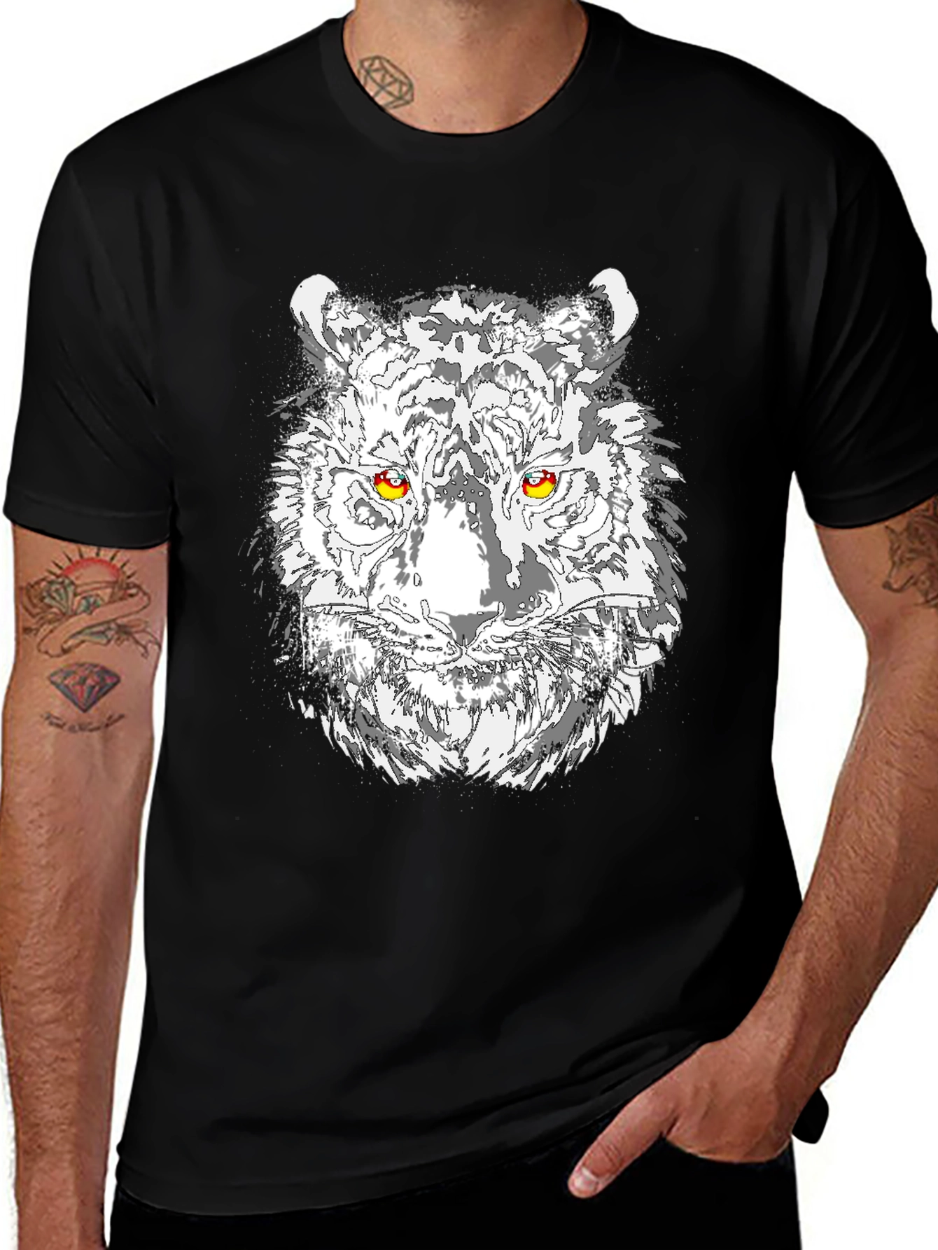 Variant 6 of Tiger Graphic T-Shirt - Black