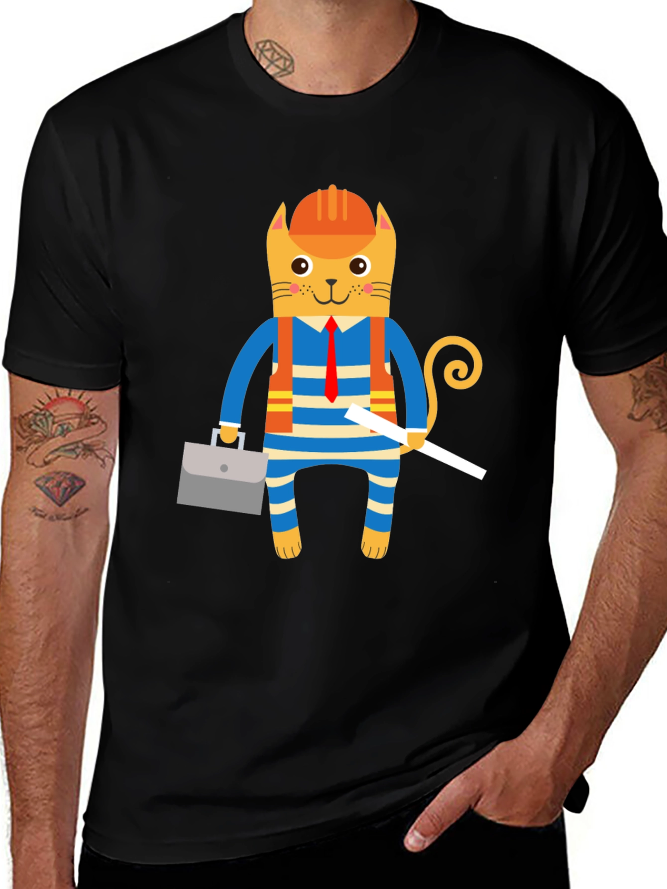 Variant 11 of Construction Cat Tee