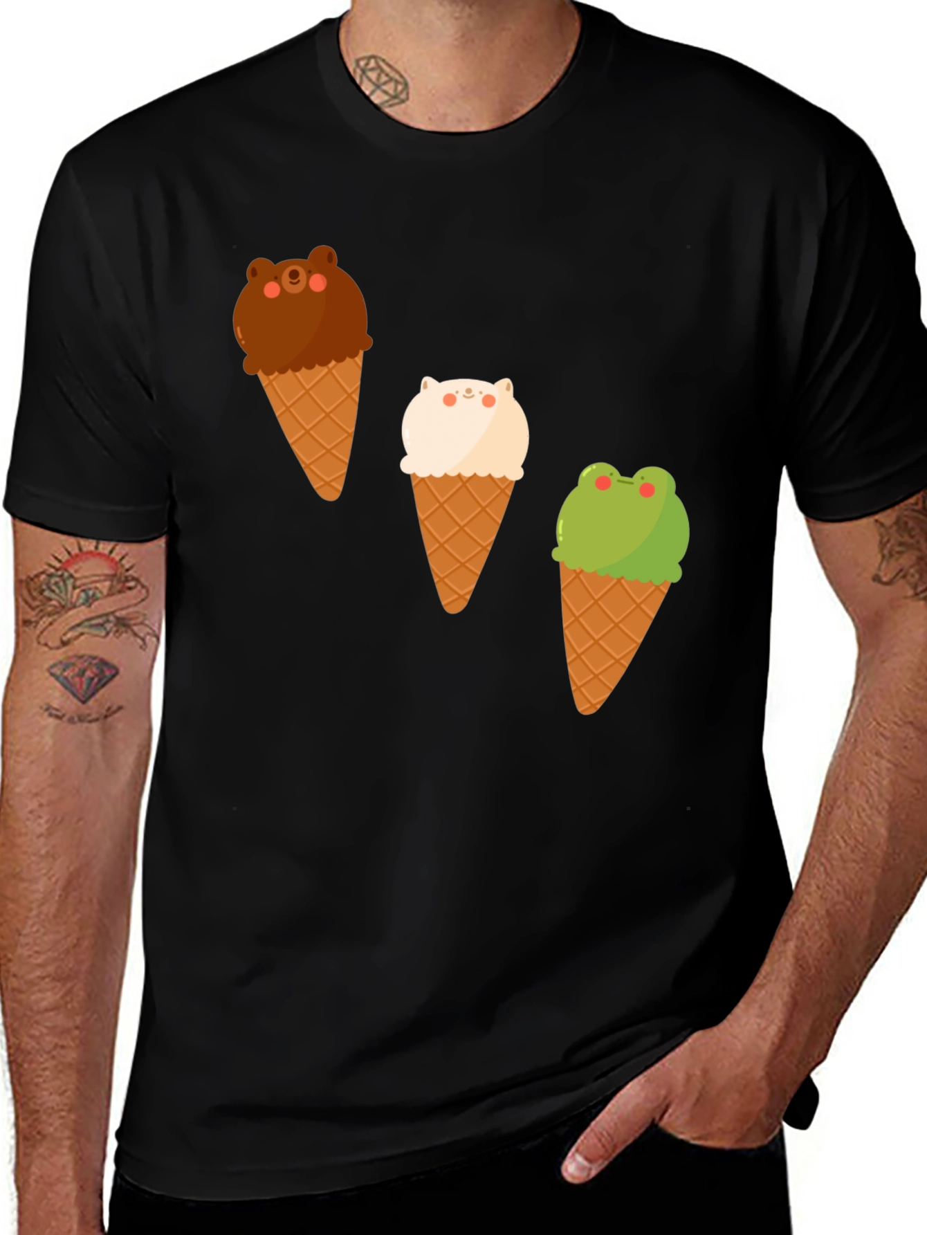 Variant 22 of Cute Cartoon Animal Ice Cream T-Shirt