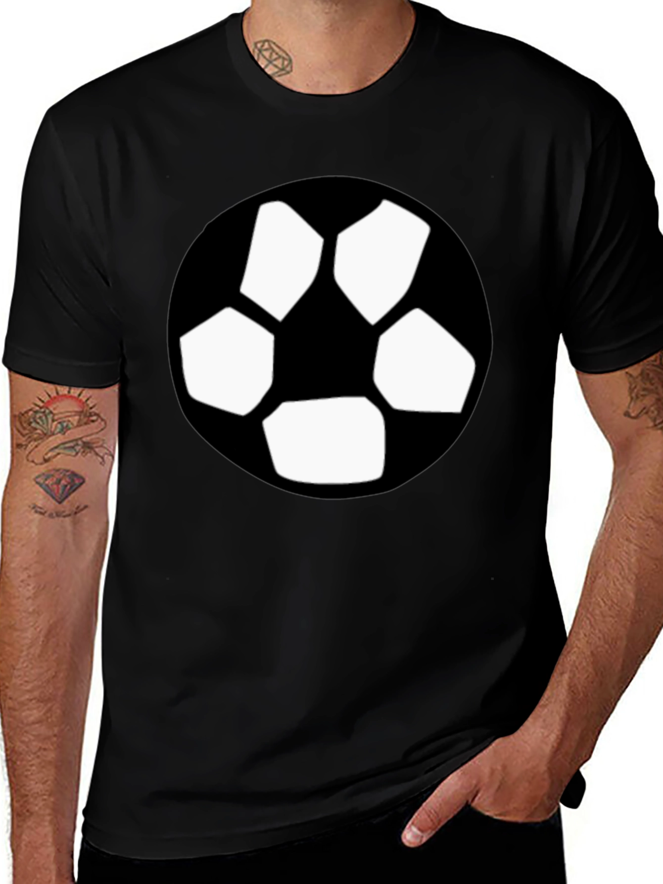 Variant 3 of Black T-Shirt with Soccer Ball Graphic