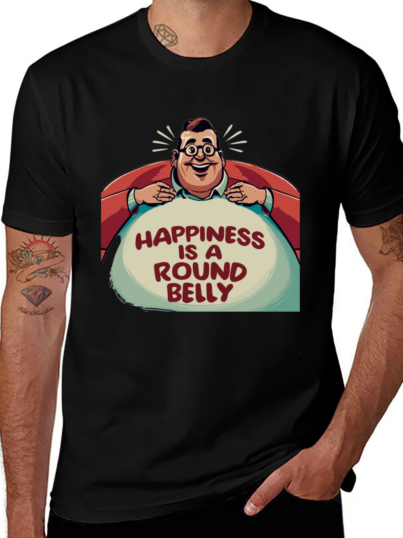 Variant 8 of Happiness is a Round Belly Graphic T-Shirt