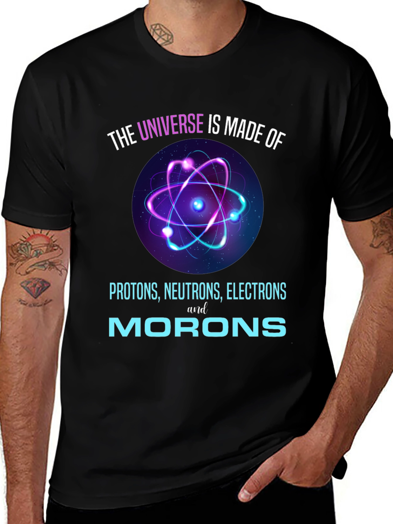 Variant 30 of Funny Science T-Shirt - Universe Made of Morons