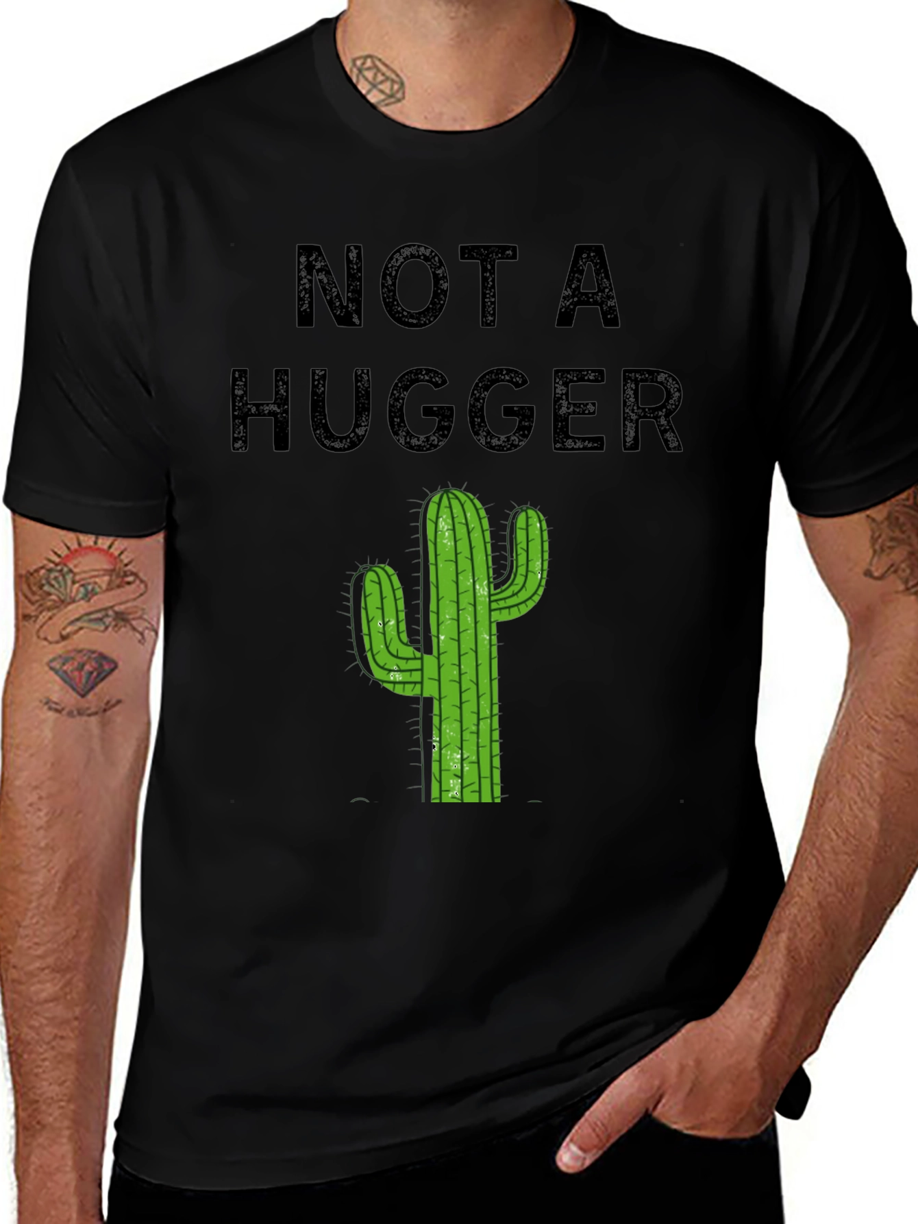 Not A Hugger T-Shirt - Cactus Graphic Tee