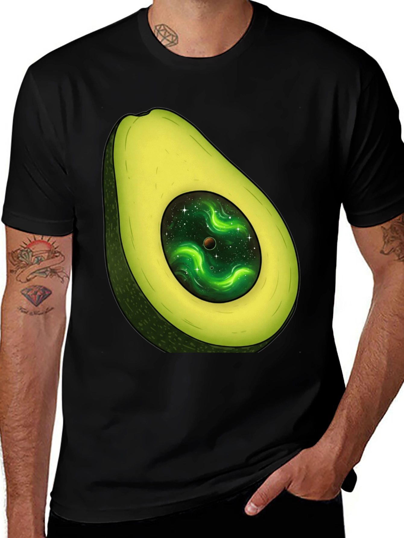 Black Avocado Galaxy T-Shirt - Stylish Unisex Graphic Tee main image
