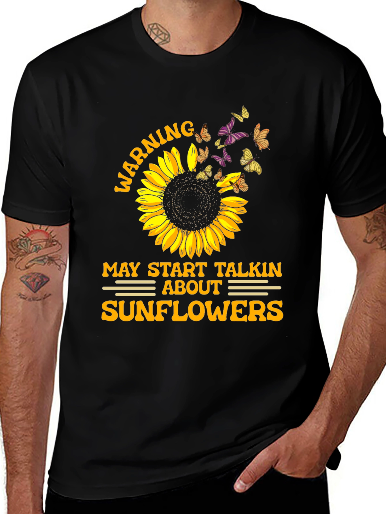 Variant 30 of Sunflower Warning T-Shirt - Nature Lover Tee