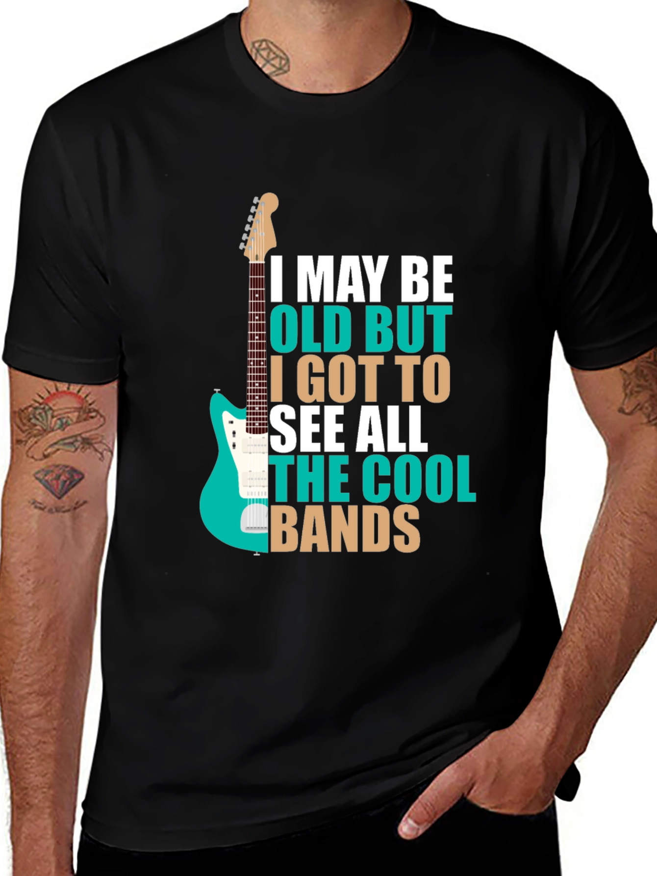 Variant 3 of I May Be Old Guitar T-Shirt - Cool Bands