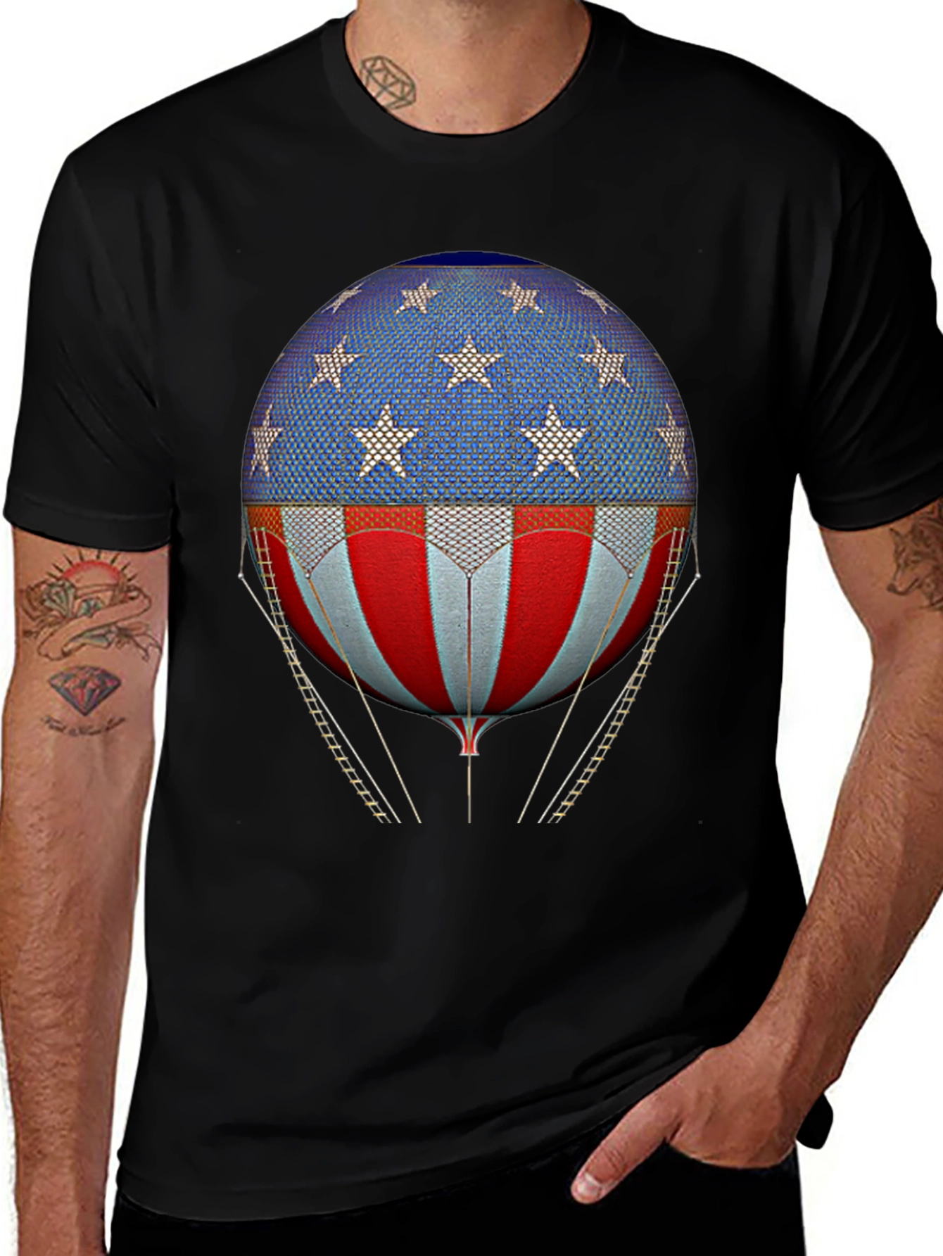 Variant 16 of American Flag Hot Air Balloon Graphic Tee