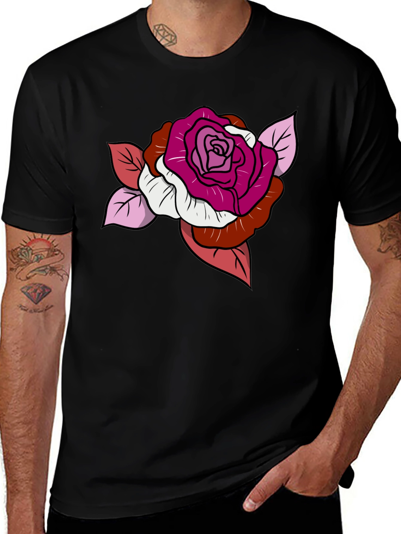Variant 16 of Lesbian Pride Rose Graphic T-Shirt