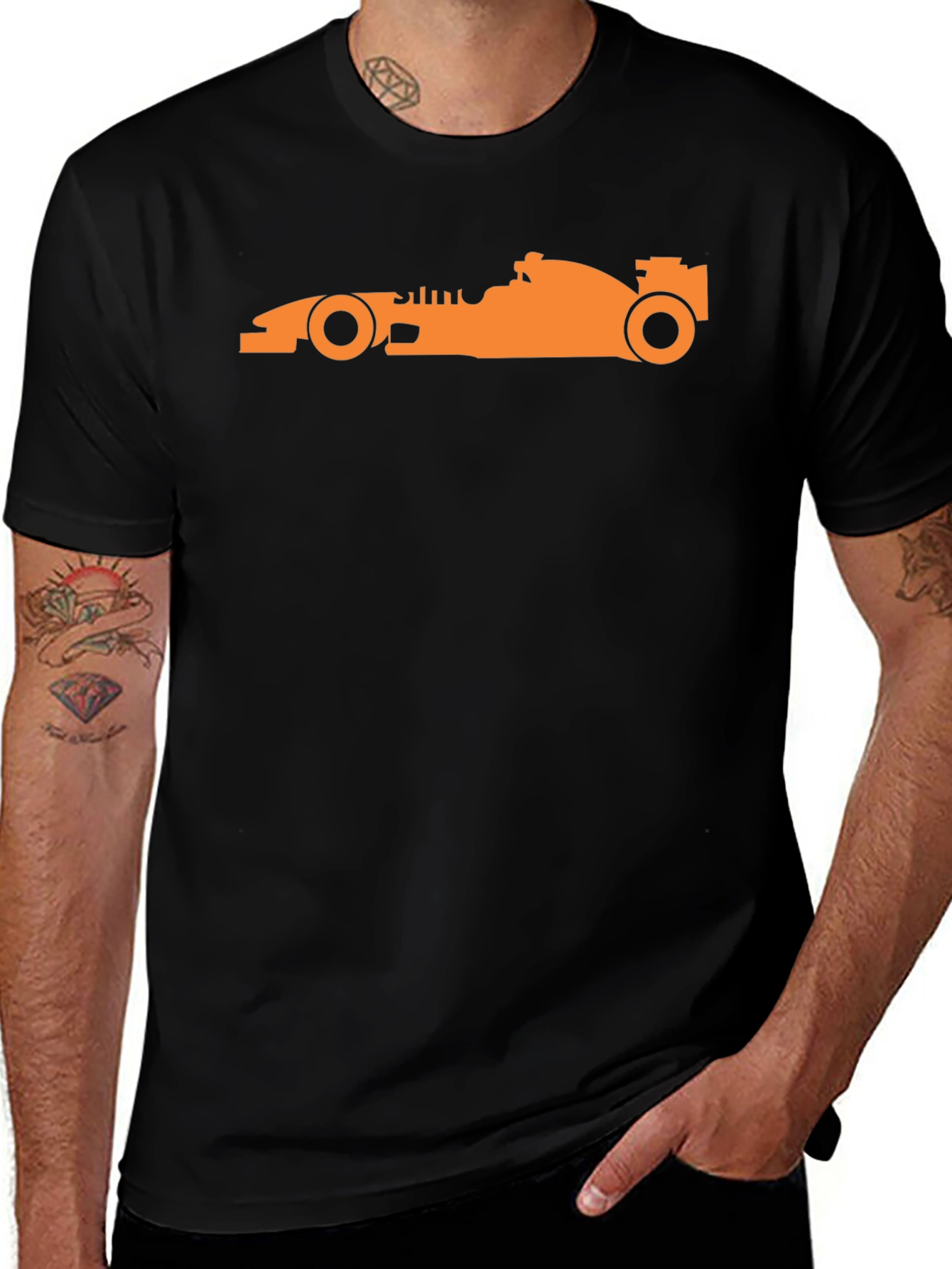Variant 22 of Orange Formula 1 Car Silhouette Tee