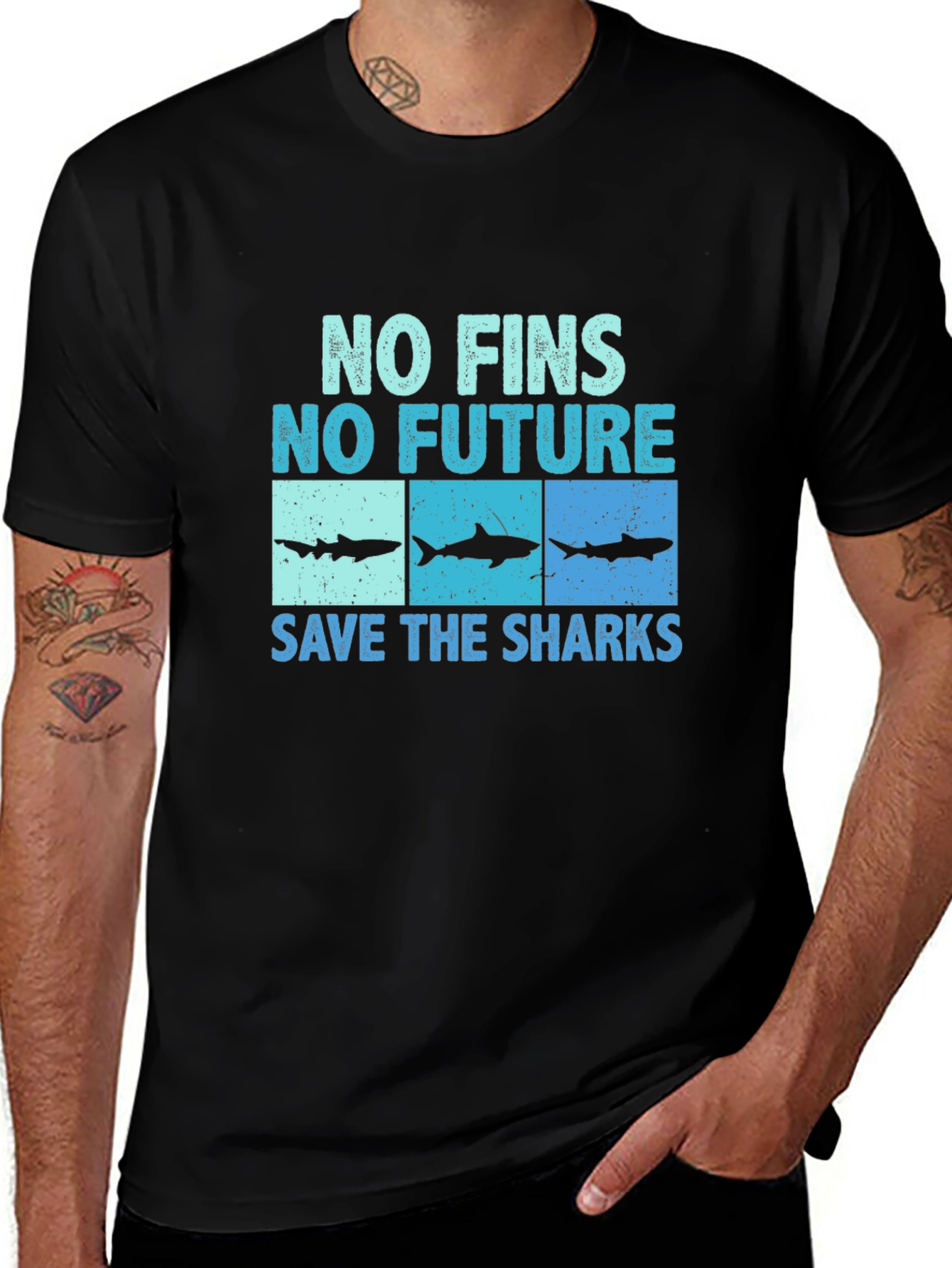 Variant 2 of Save the Sharks Graphic T-Shirt
