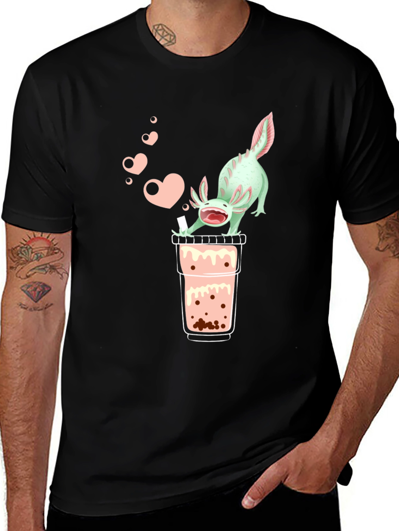 Variant 9 of Axolotl Bubble Tea Graphic T-Shirt