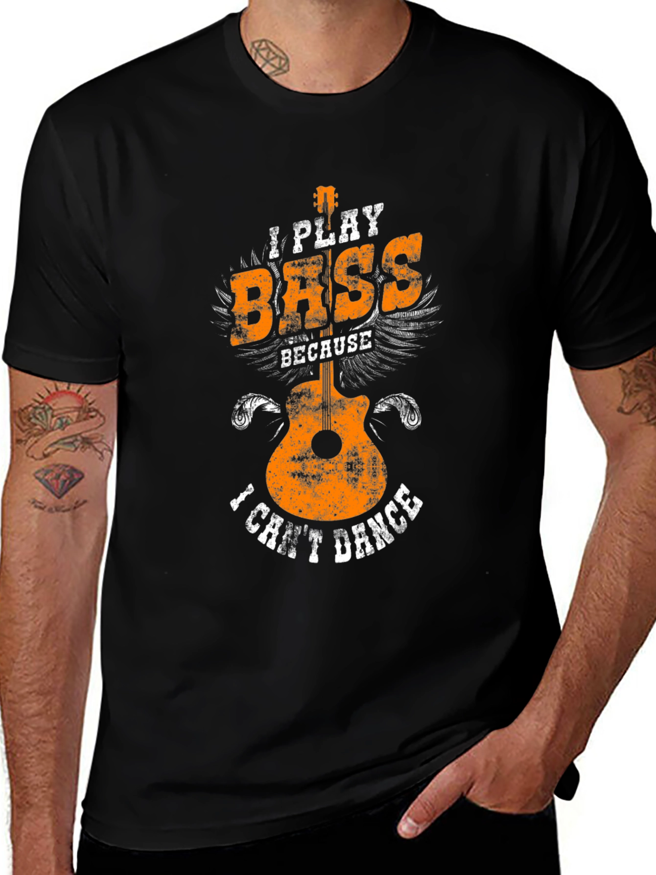 Variant 7 of I Play Bass Because I Can't Dance Graphic T-Shirt