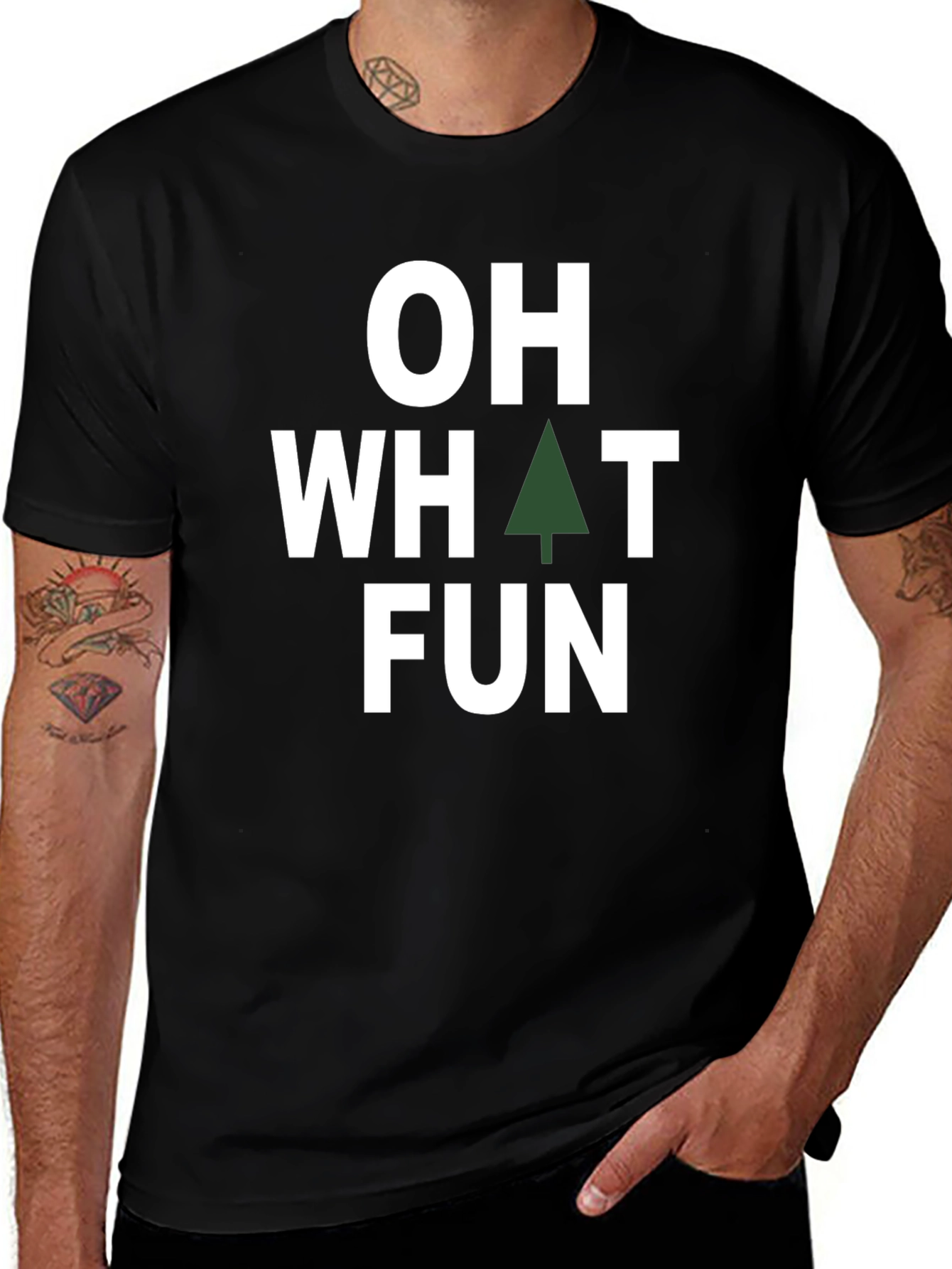 Variant 7 of Oh What Fun Holiday T-Shirt - Black