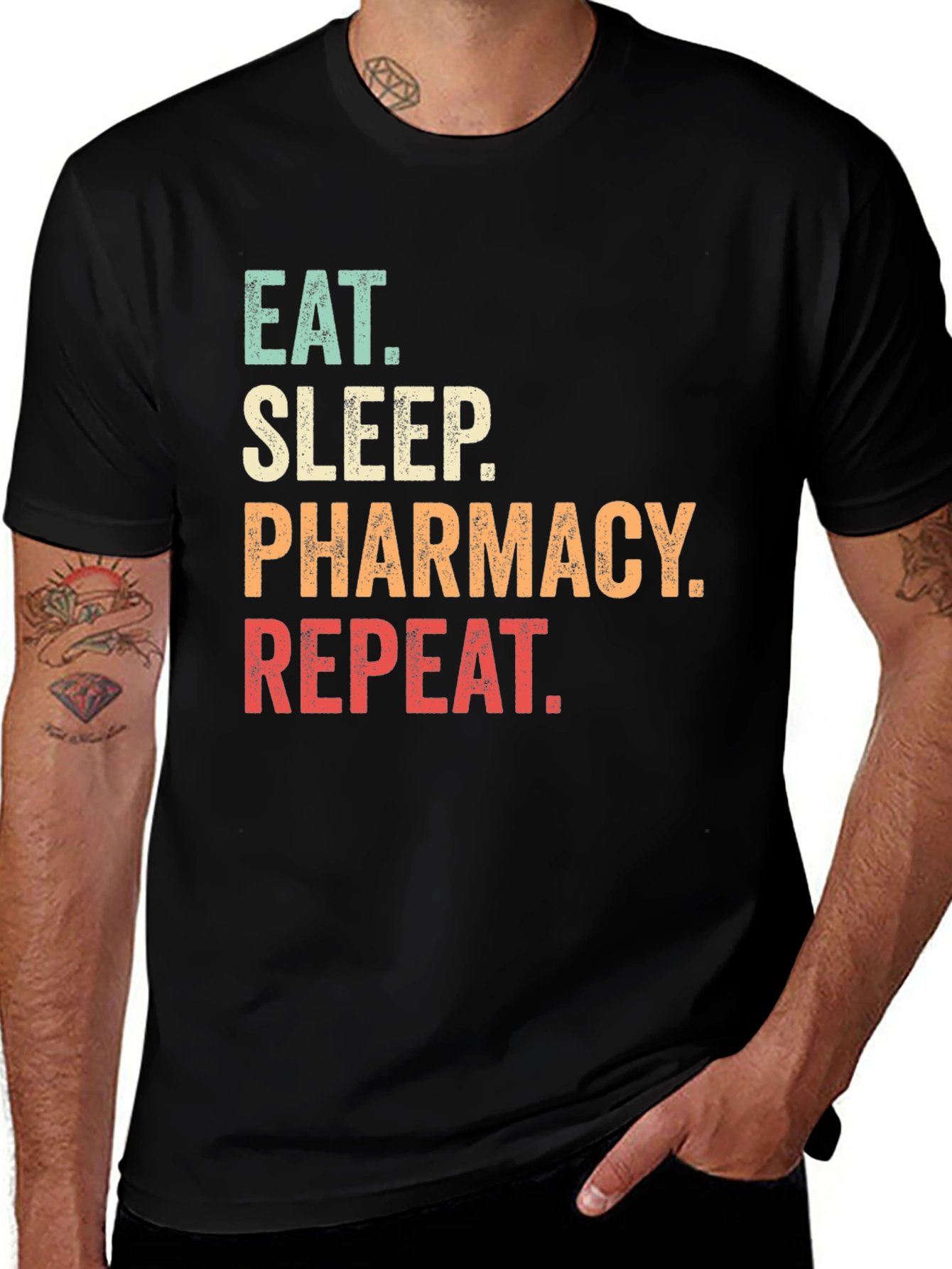 Variant 6 of Eat Sleep Pharmacy Repeat T-Shirt