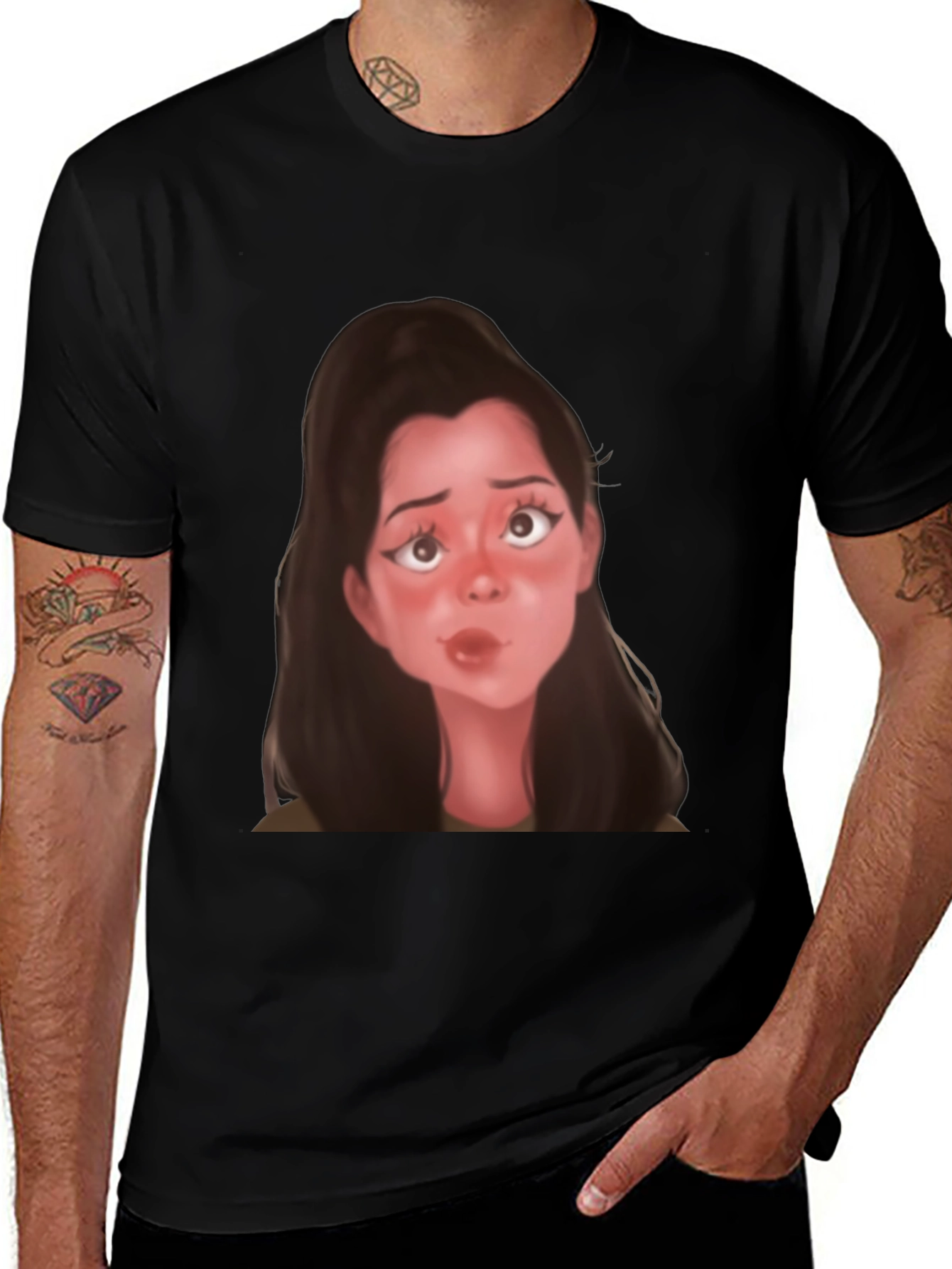 Cartoon Girl Graphic T-Shirt