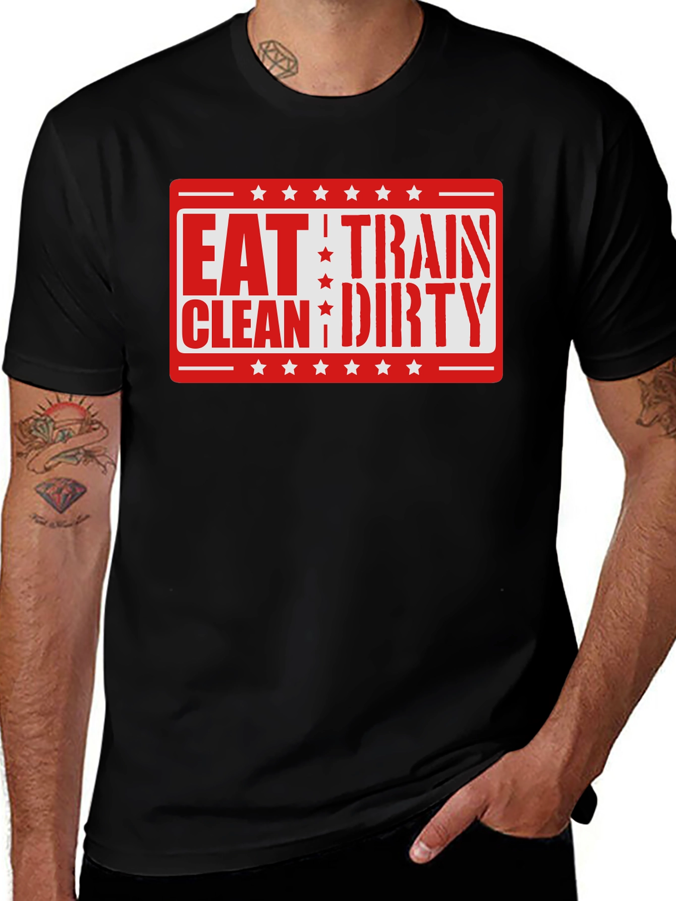 Variant 14 of Eat Train Clean Dirty T-Shirt - Workout Fitness