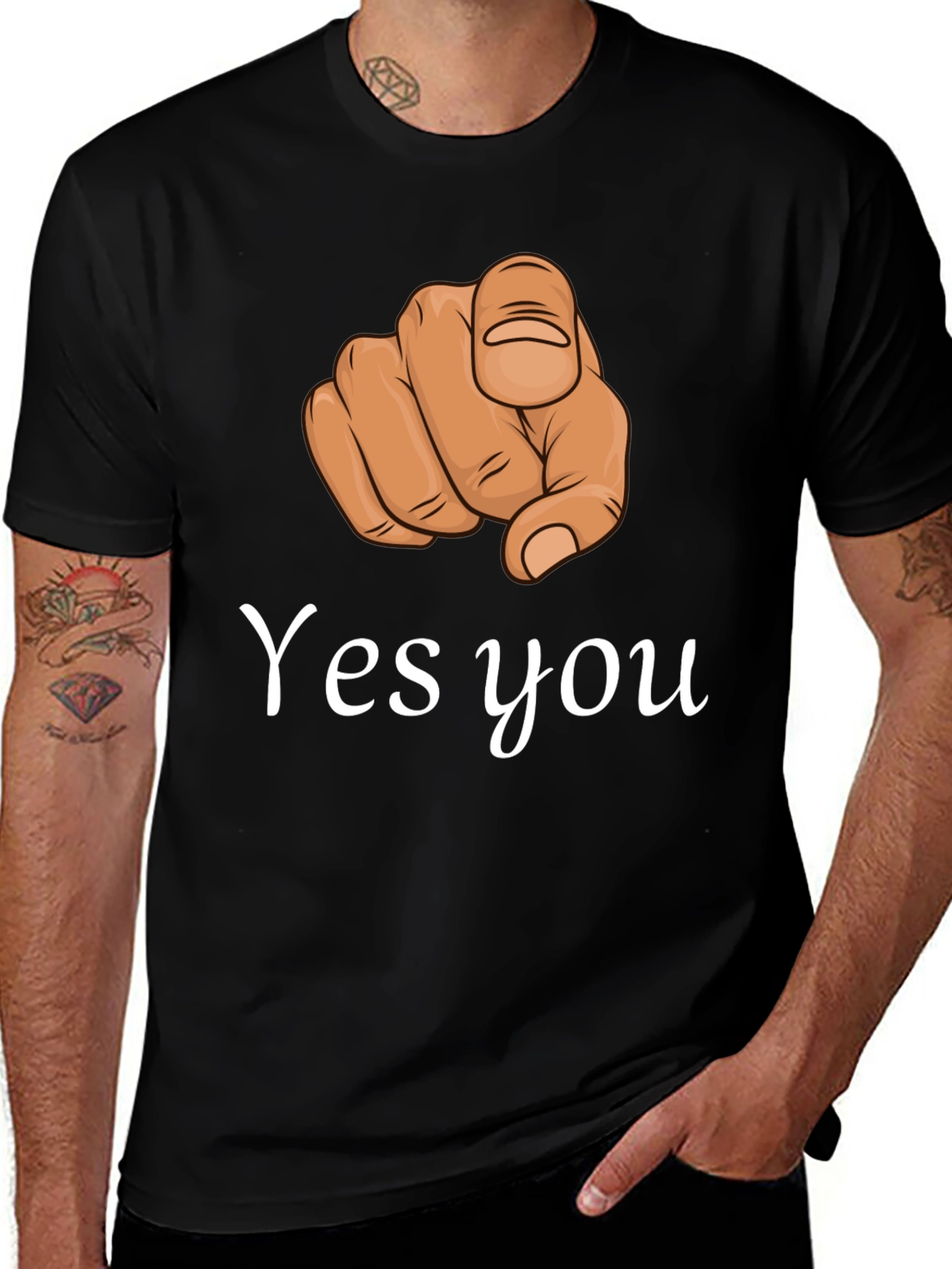 Variant 28 of Yes You Pointing Finger Graphic T-Shirt