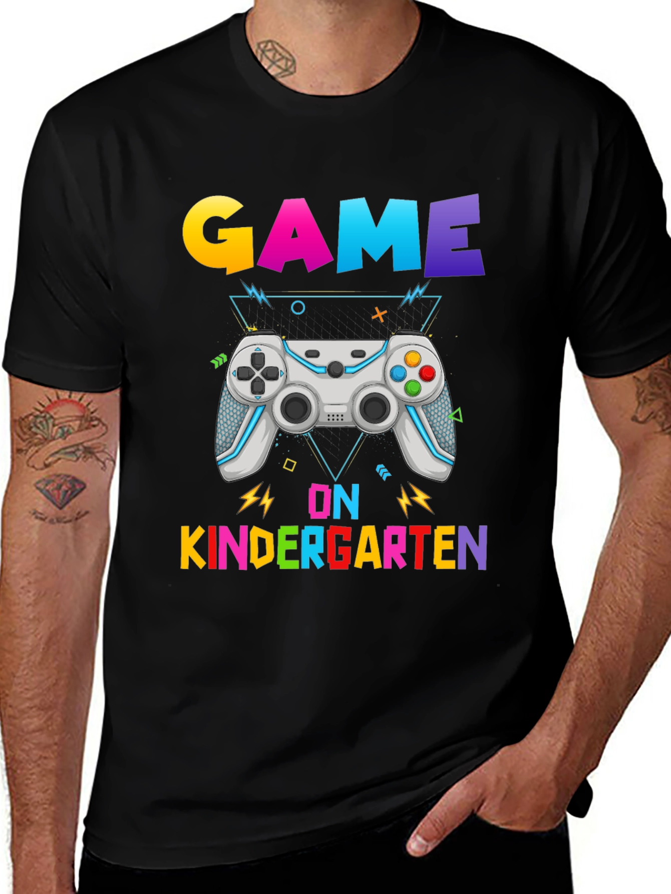 Variant 5 of Game On Kindergarten Black T-Shirt