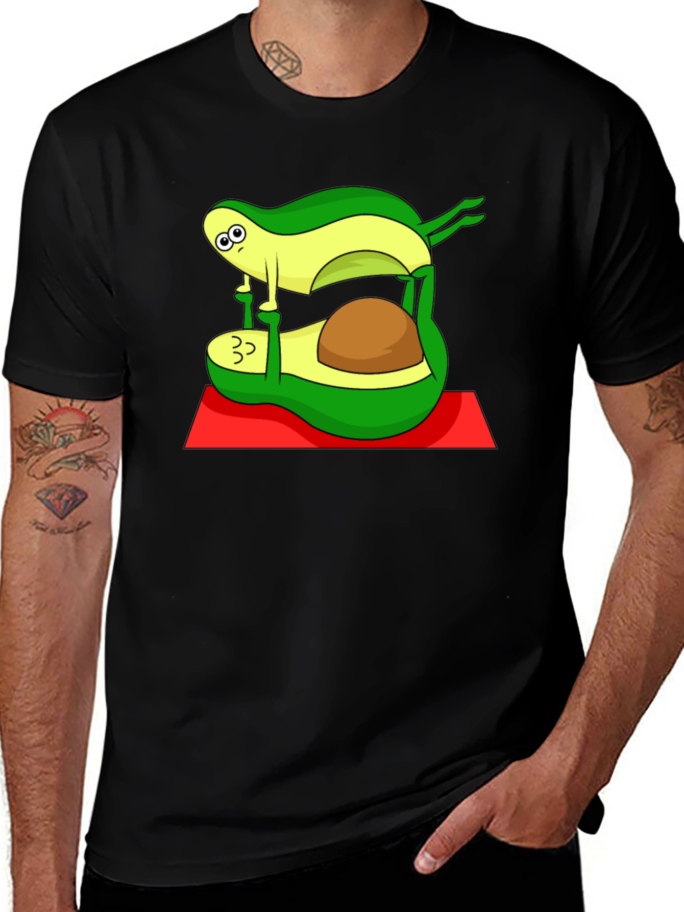 Variant 28 of Yoga Avocado Black T-Shirt