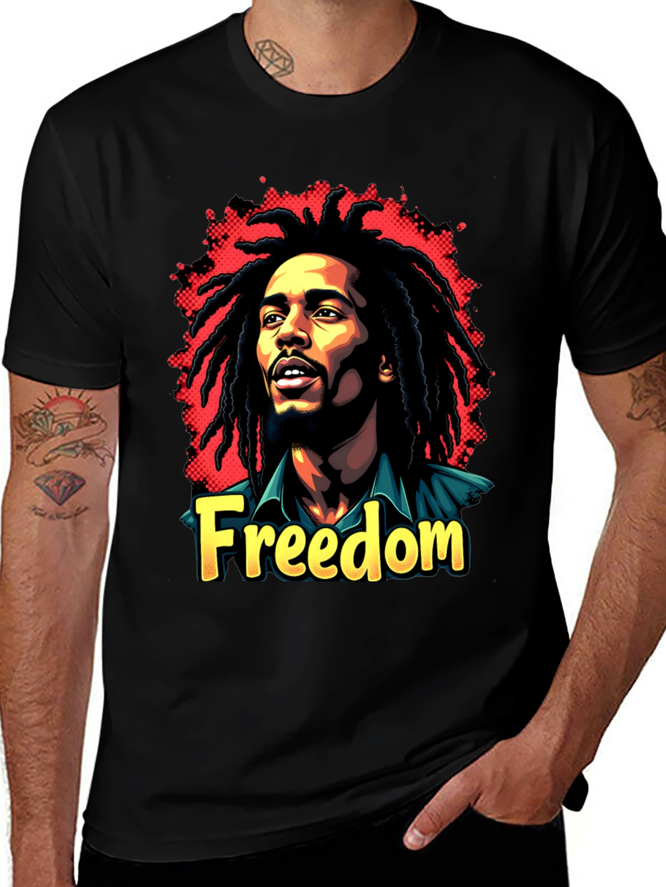 Bob Marley "Freedom" Graphic Print T-Shirt