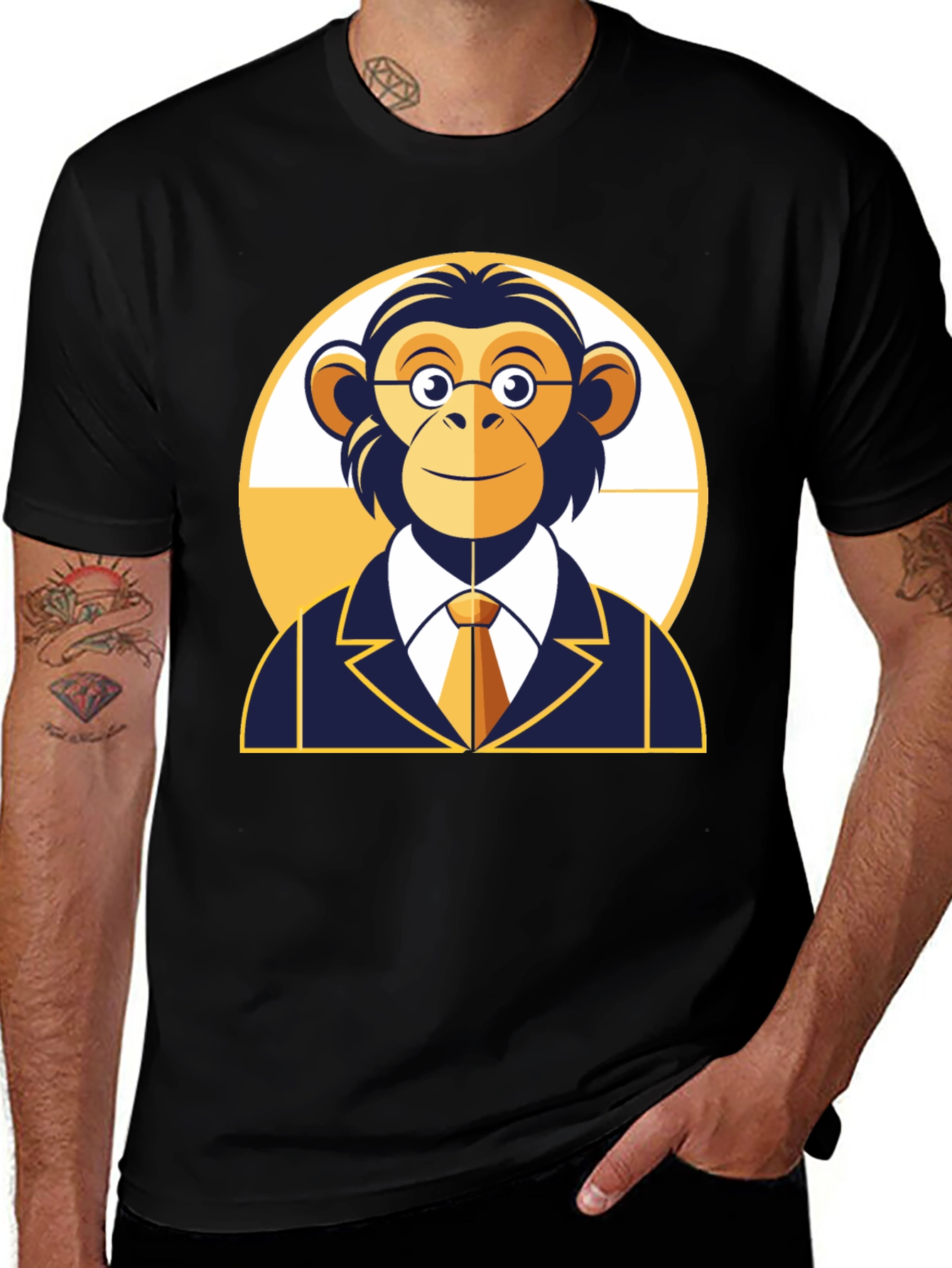 Variant 13 of Monkey Business T-Shirt - Funny Ape in Suit