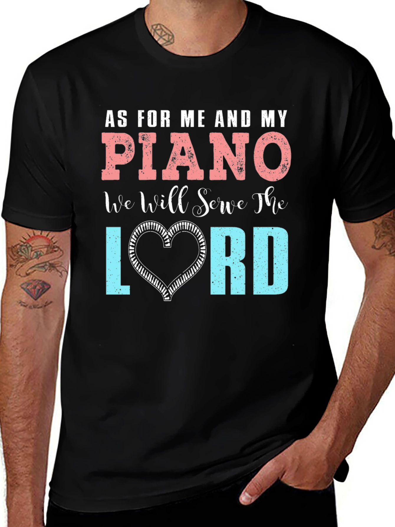 Variant 14 of Piano Lord T-Shirt: Serve the Lord