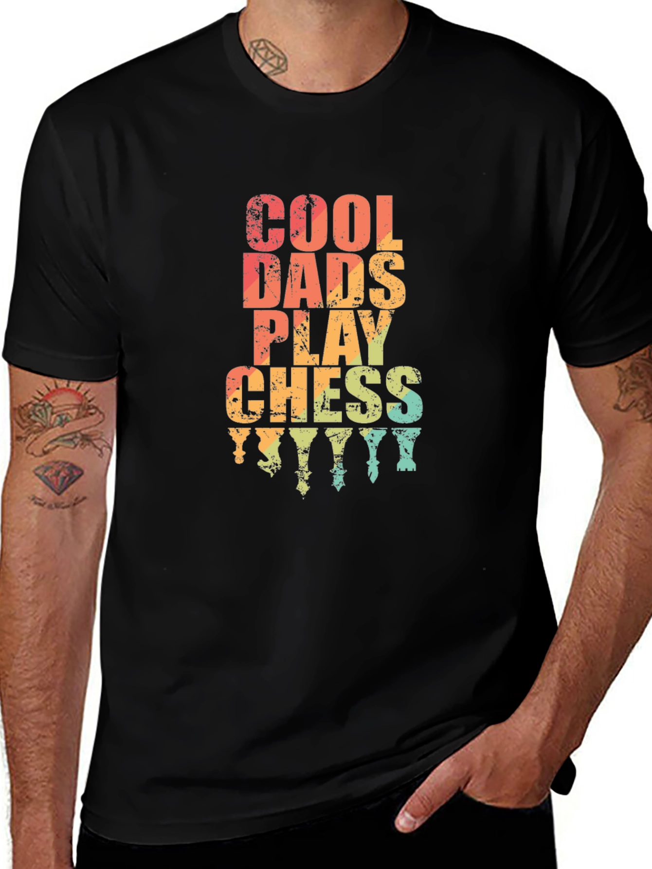 Variant 18 of Cool Dads Play Chess Graphic Tee