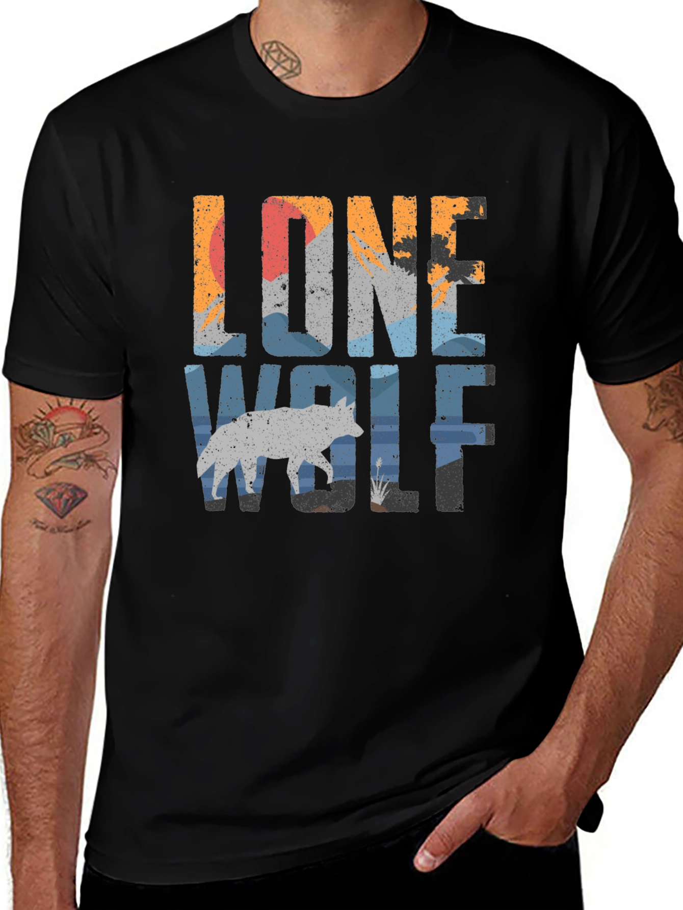 Lone Wolf Graphic Tee - Cool Nature Design