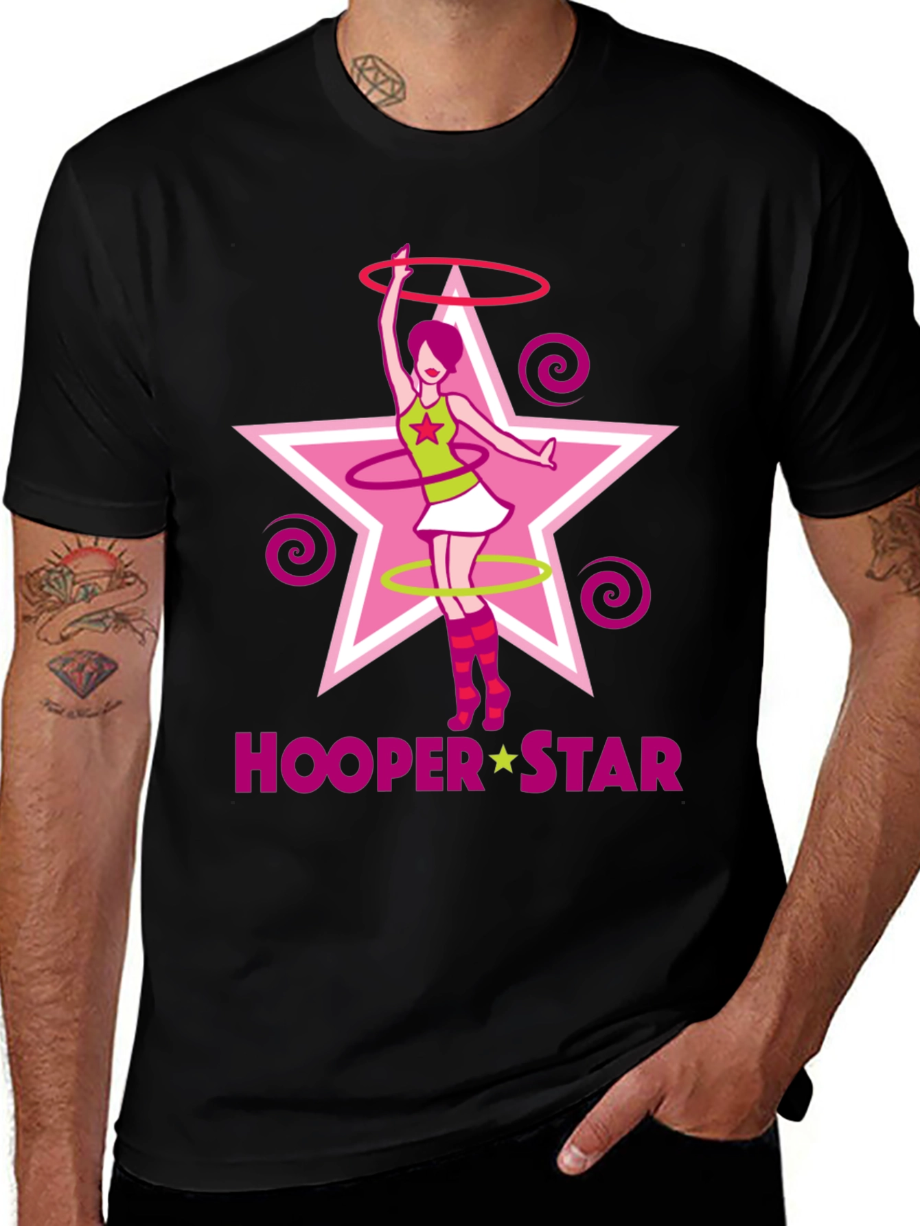Variant 28 of Hooper Star Graphic T-Shirt - Black Cotton Tee