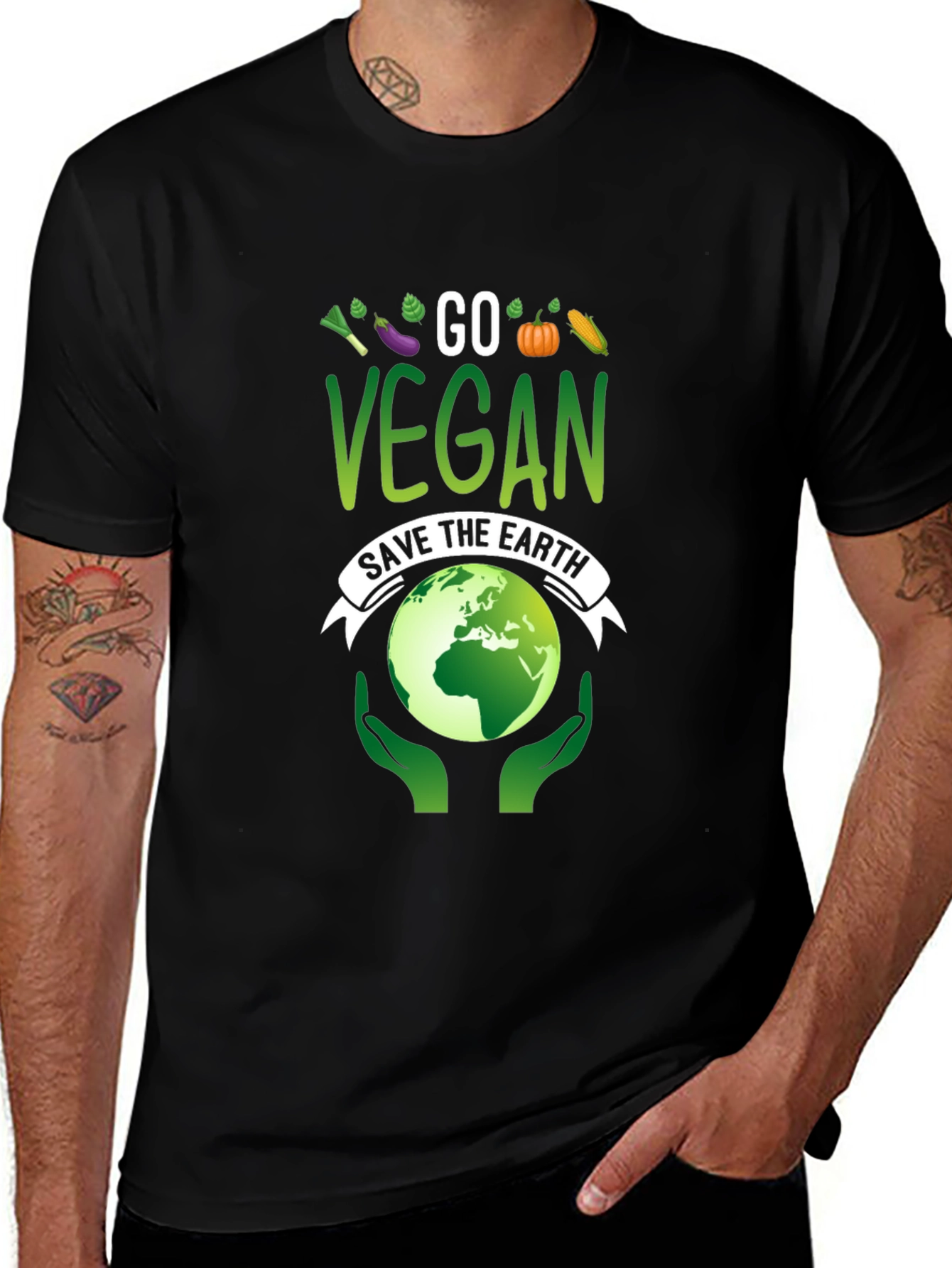 Variant 29 of Go Vegan Save the Earth Graphic Tee