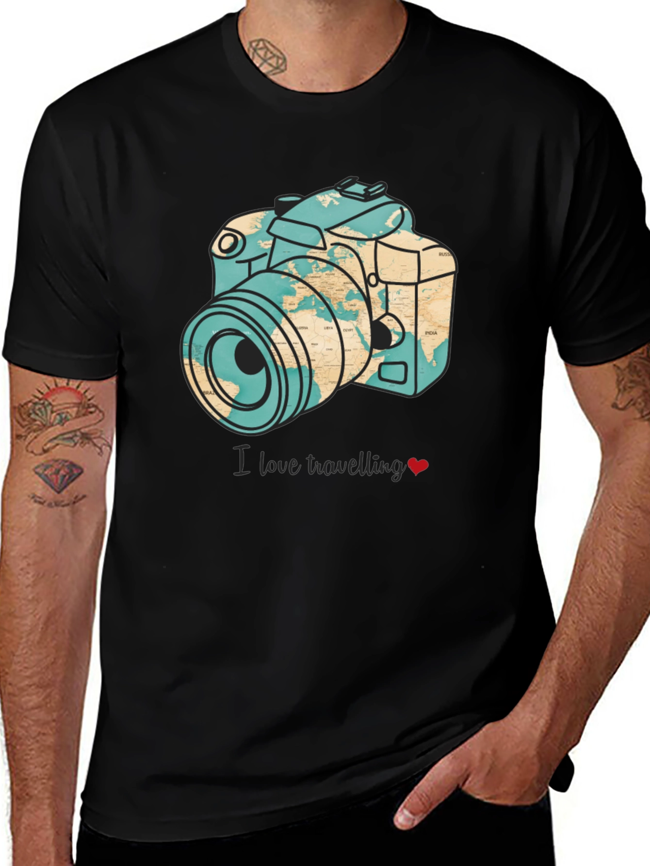 Travel Lover Graphic Tee - Camera Design