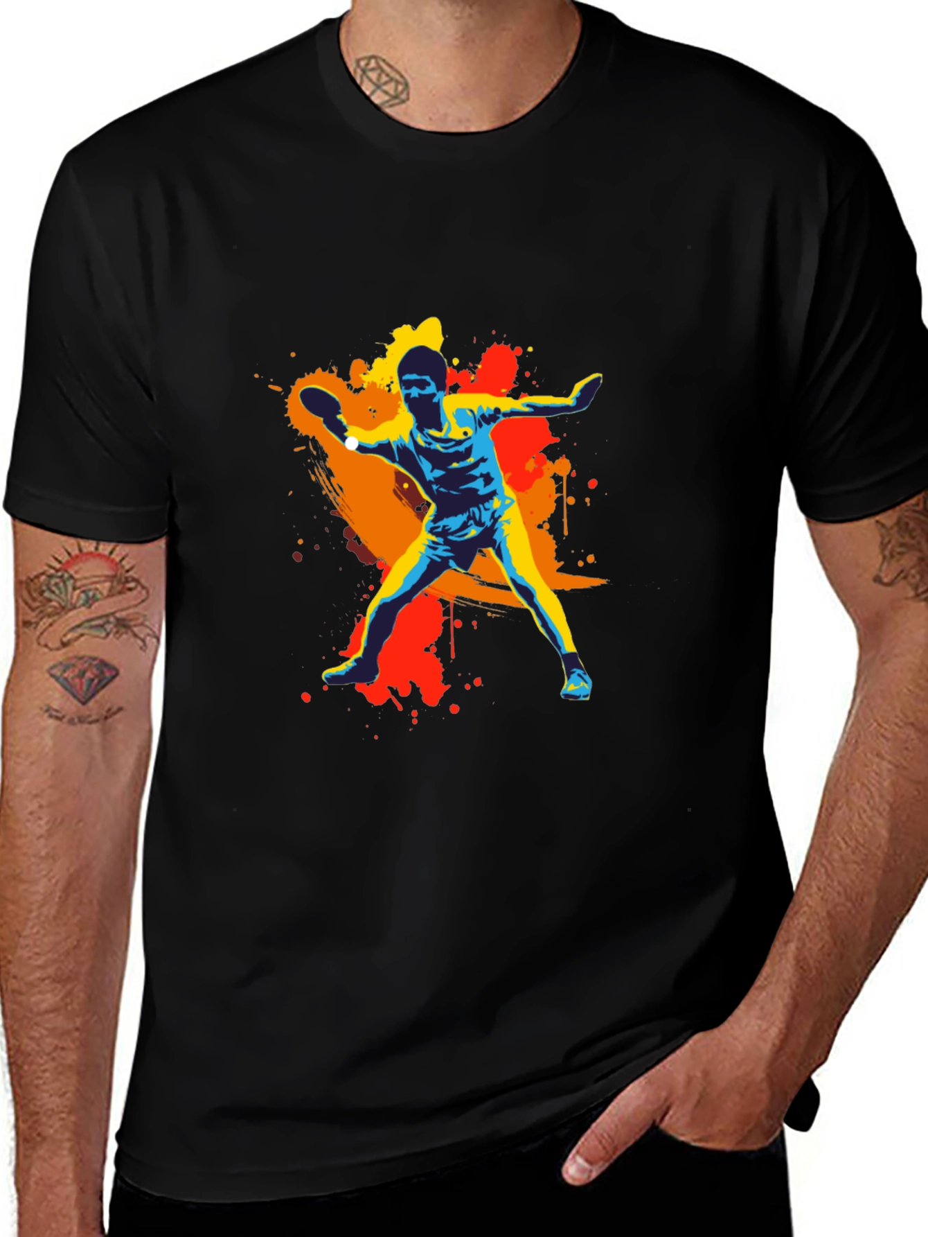 Variant 28 of Table Tennis Player Graphic T-Shirt