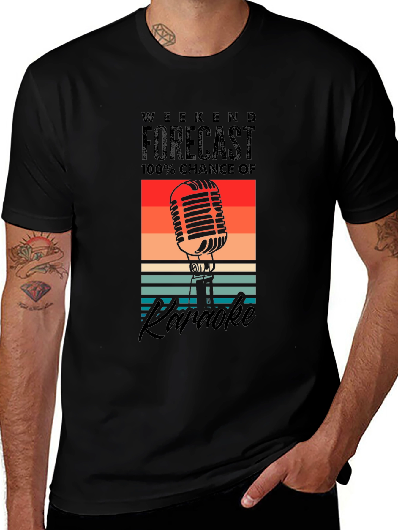 Variant 8 of Weekend Karaoke Forecast Graphic T-Shirt