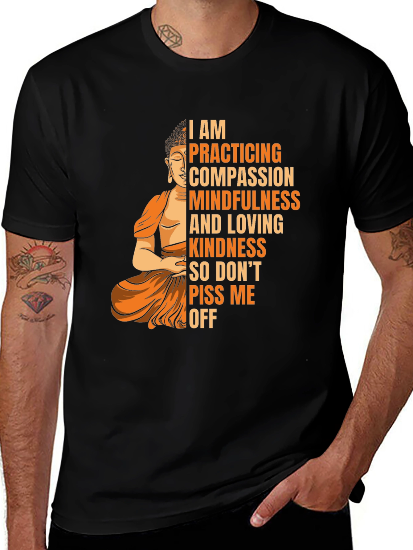 Mindful Buddha Graphic Tee - Compassion & Kindness