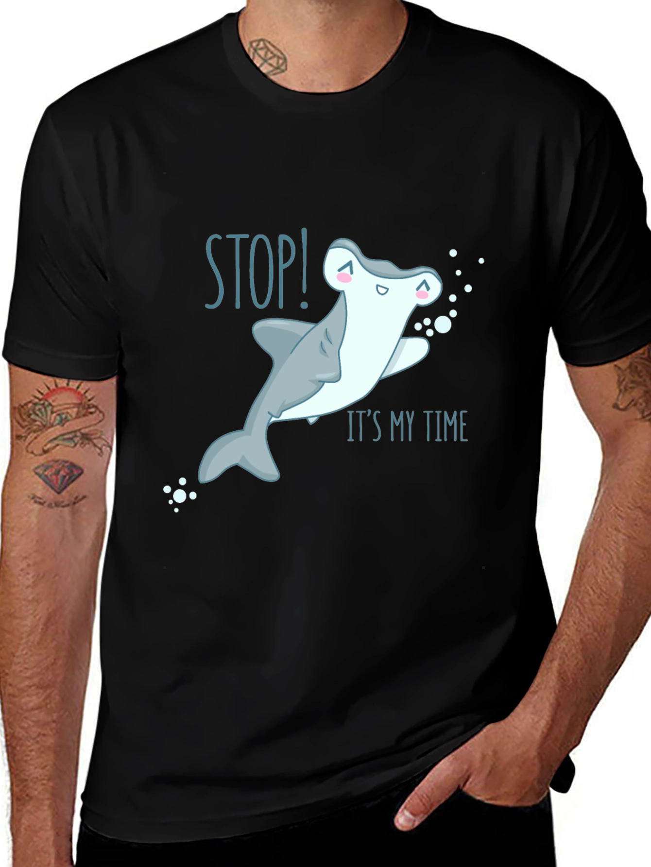 Variant 11 of Stop! It's My Time Cute Shark Graphic T-Shirt