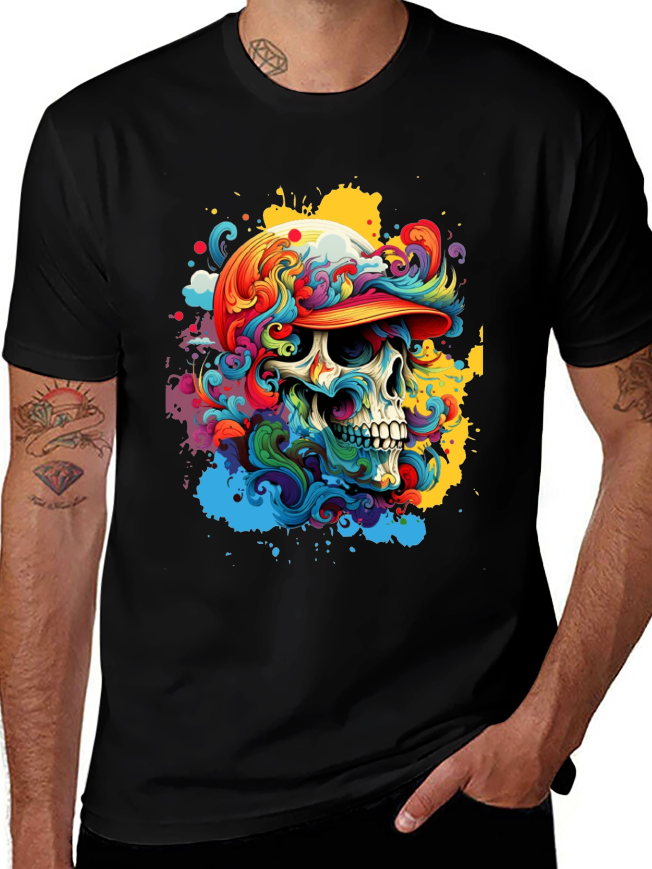Variant 12 of Colorful Skull Graphic Tee