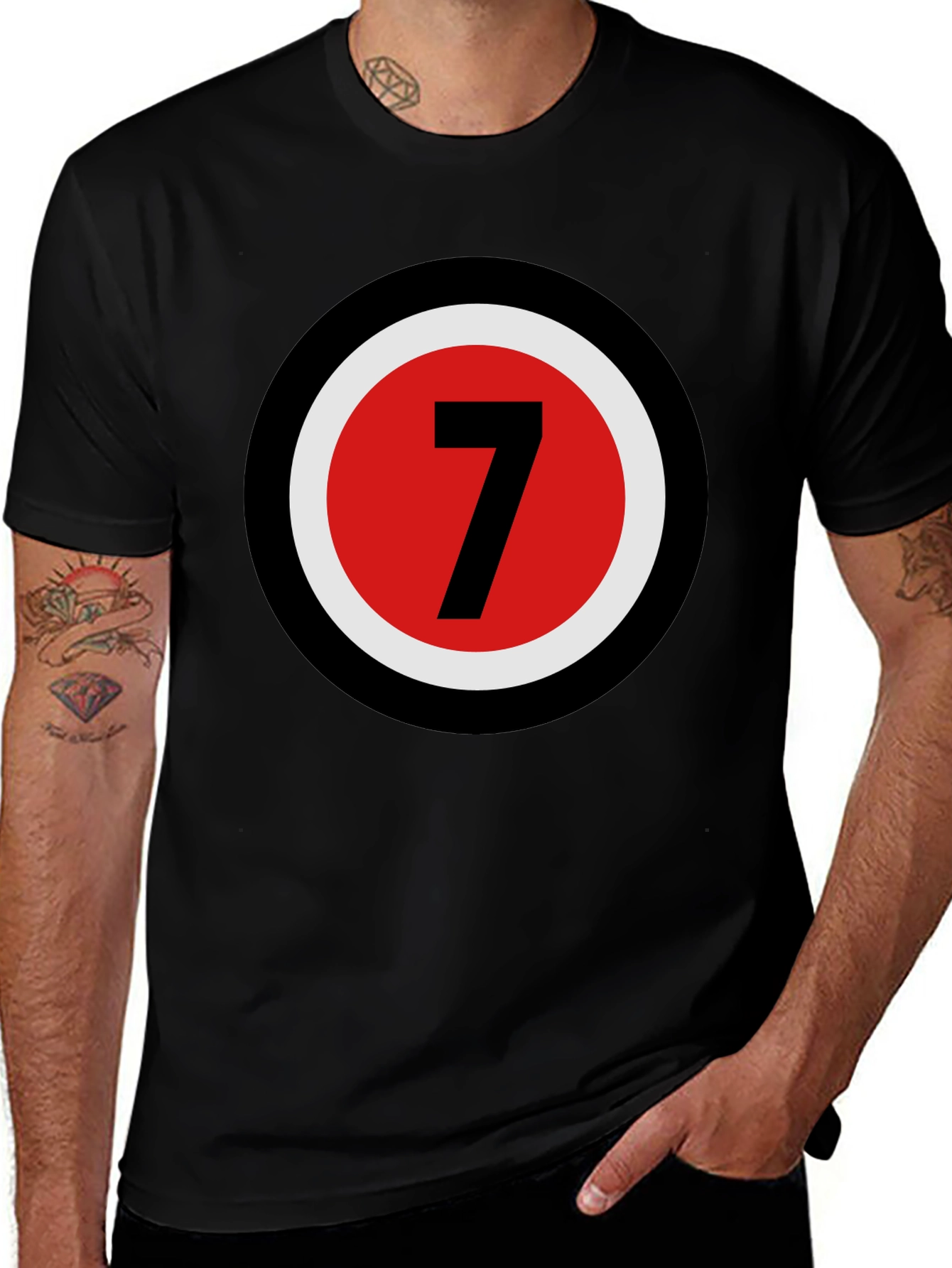 Retro Number 7 Graphic T-Shirt