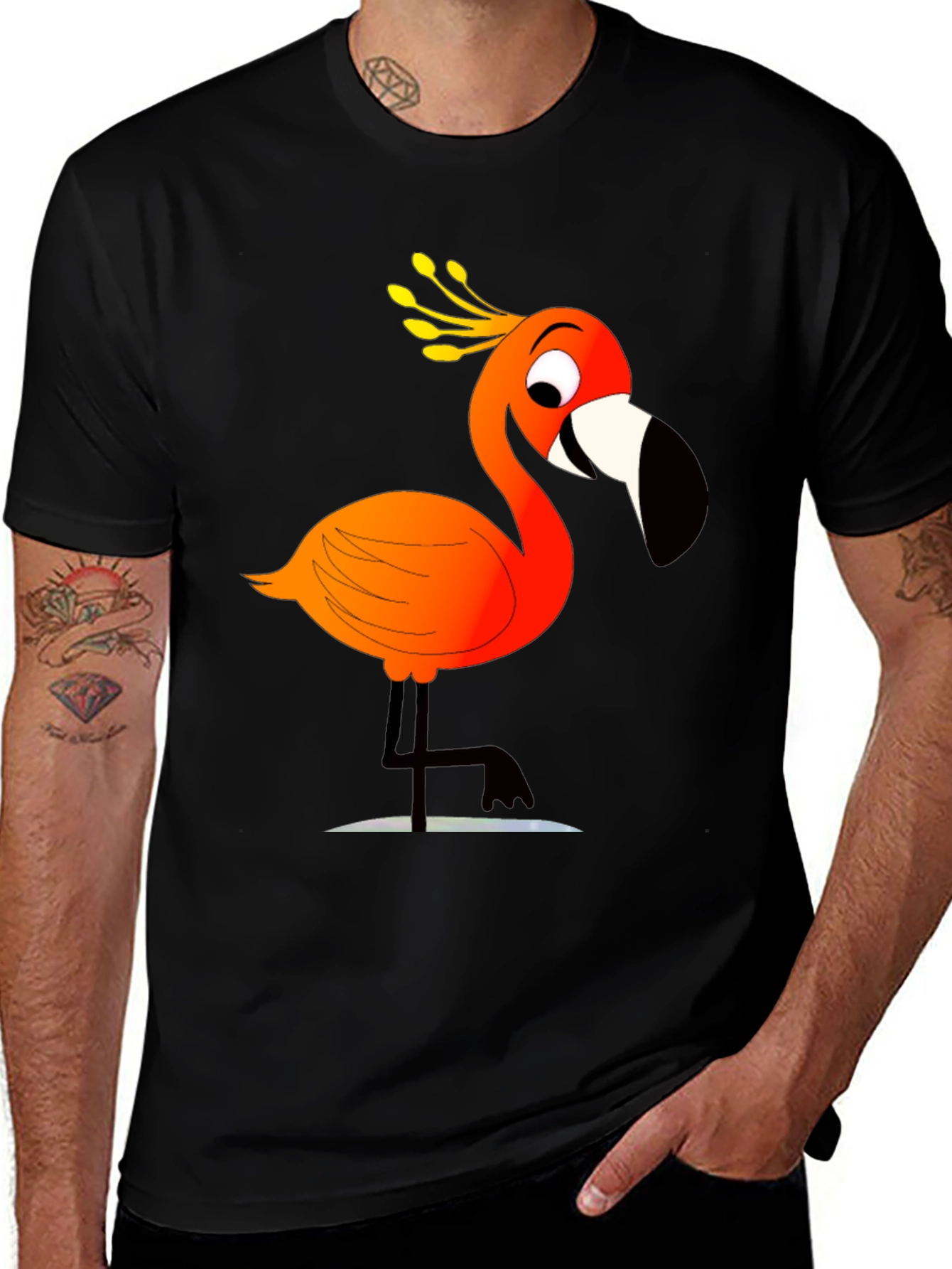 Variant 10 of Funny Flamingo Graphic T-Shirt - Unisex