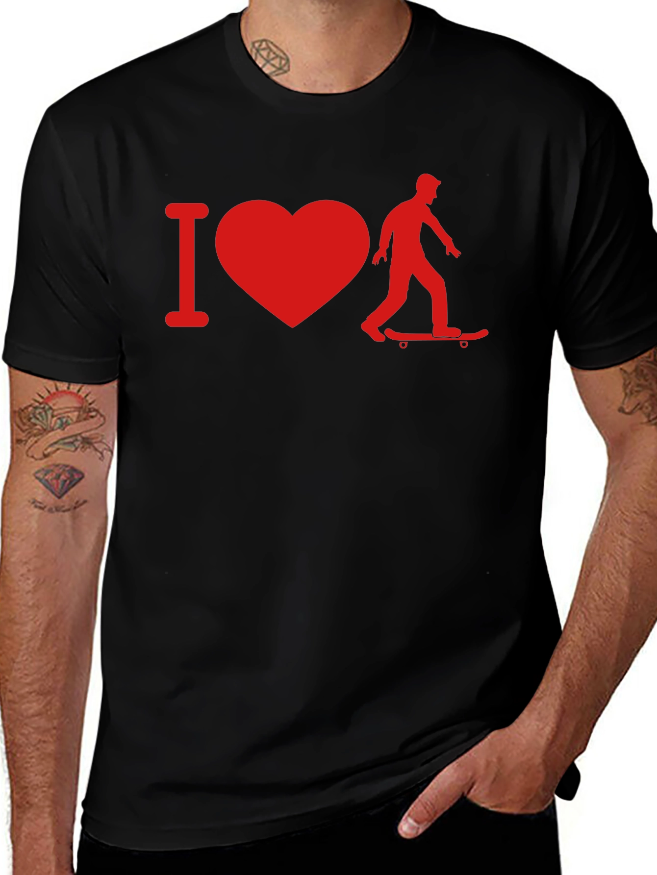 Variant 20 of I Heart Skateboarding T-Shirt - Black