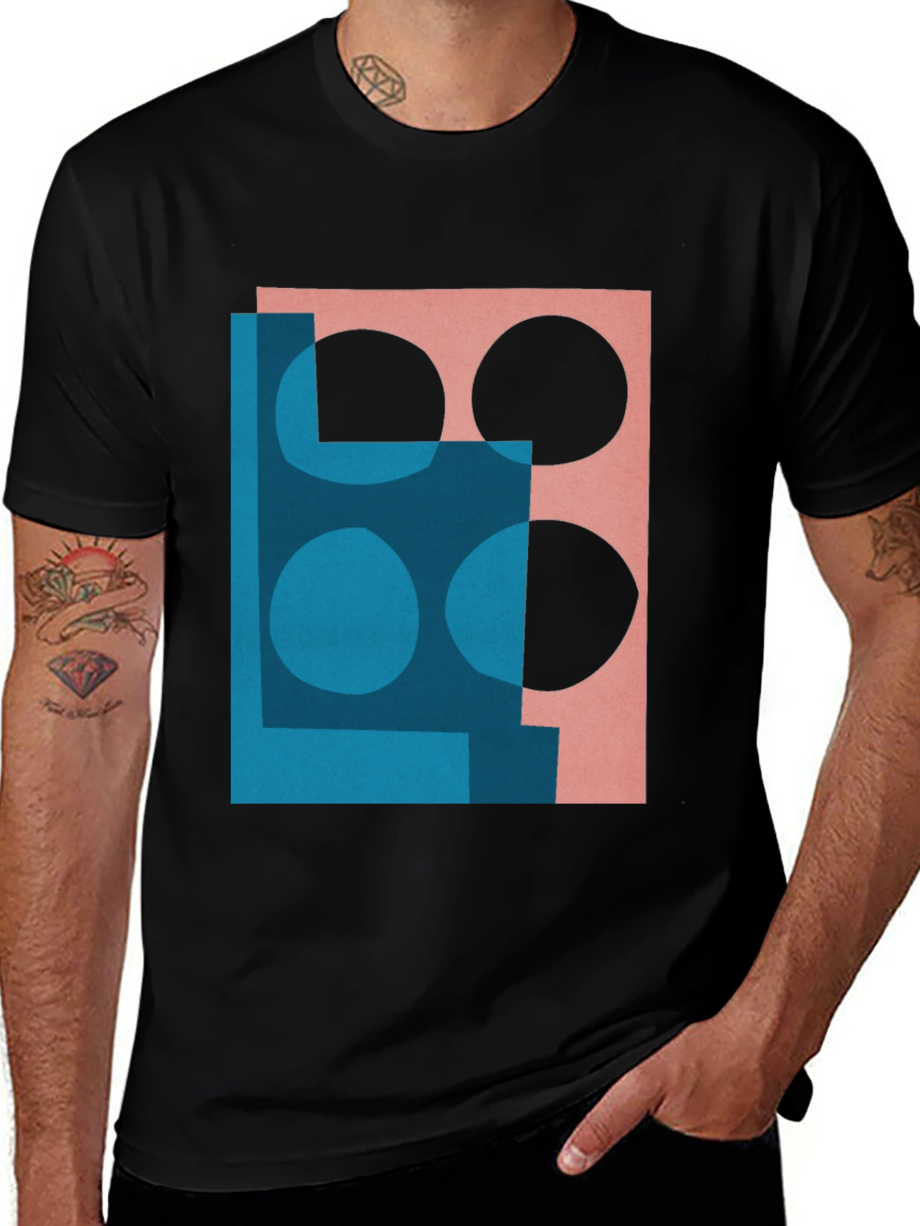 Variant 17 of Abstract Graphic Print Black T-Shirt