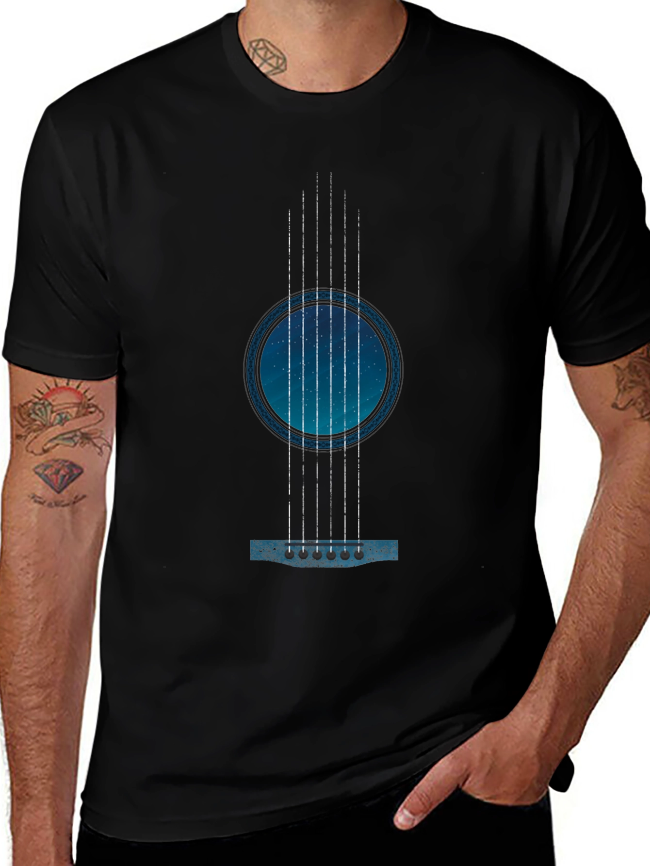 Variant 7 of Guitar Galaxy Black T-Shirt
