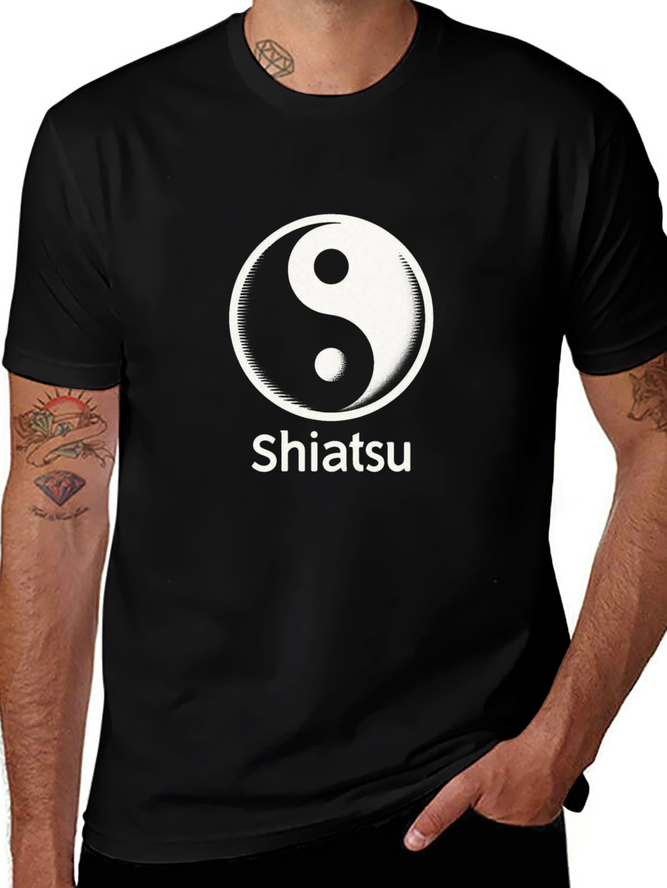 Yin Yang Shiatsu Black T-Shirt