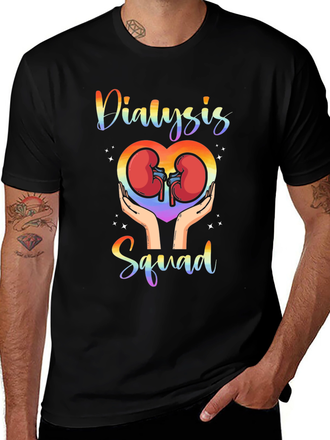 Dialysis Squad Rainbow T-Shirt Kidney Support Tee
