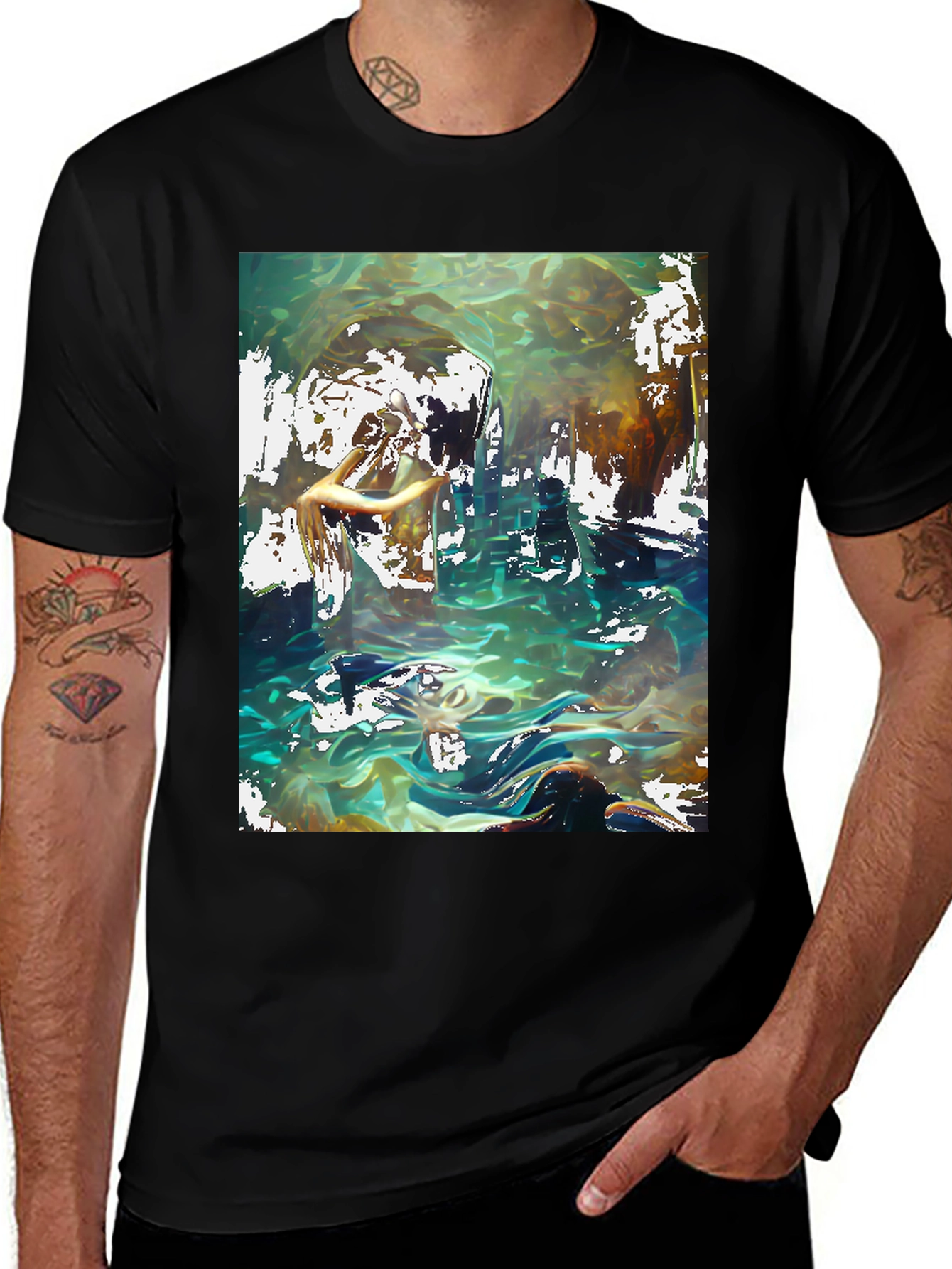 Variant 30 of Abstract Ocean Graphic T-Shirt