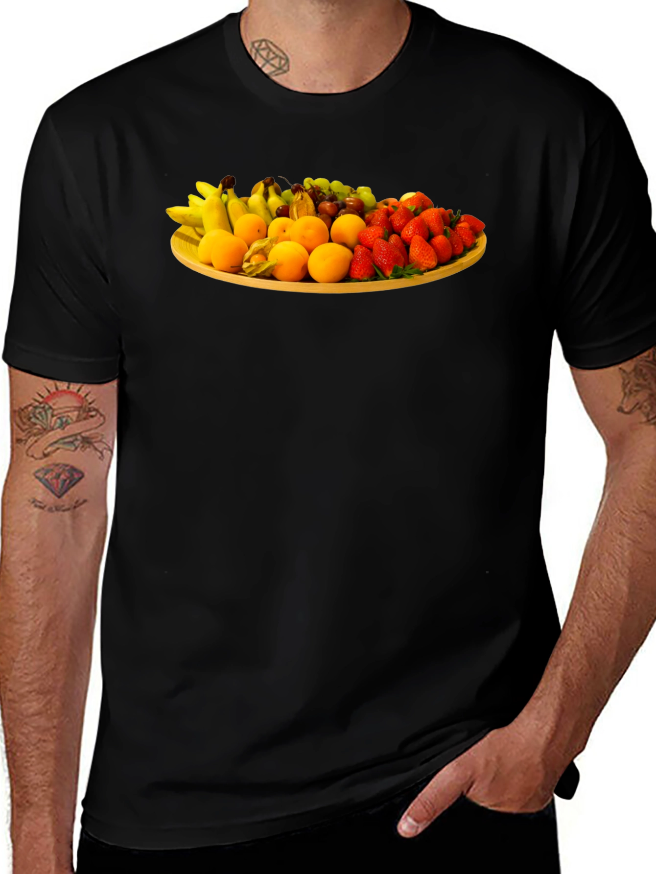 Variant 14 of Fruit Platter Graphic Tee - Trendy Crew Neck T-Shirt