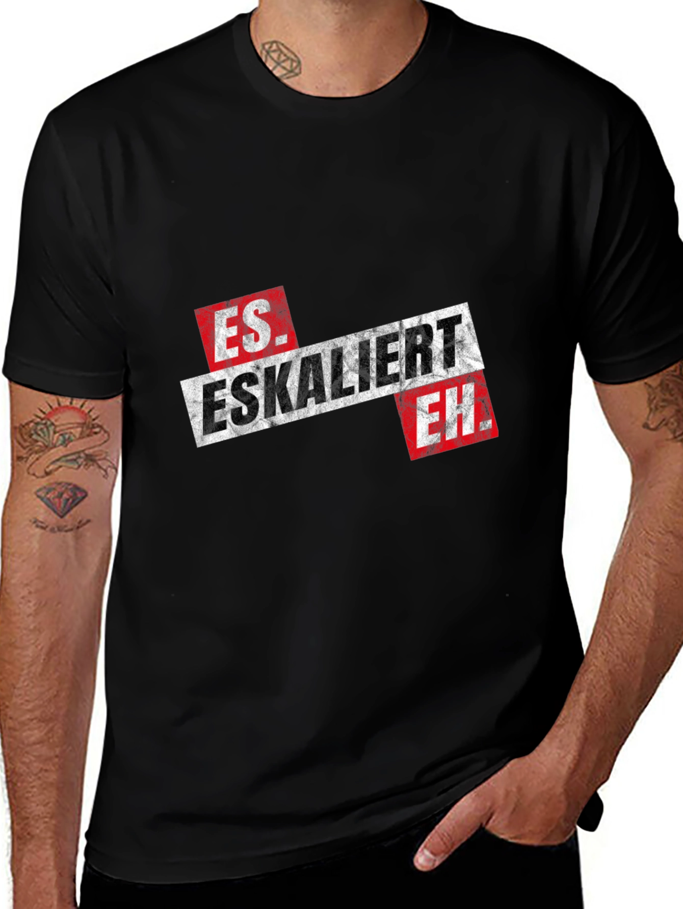 Variant 23 of Es Eskaliert Eh Black Graphic Tee