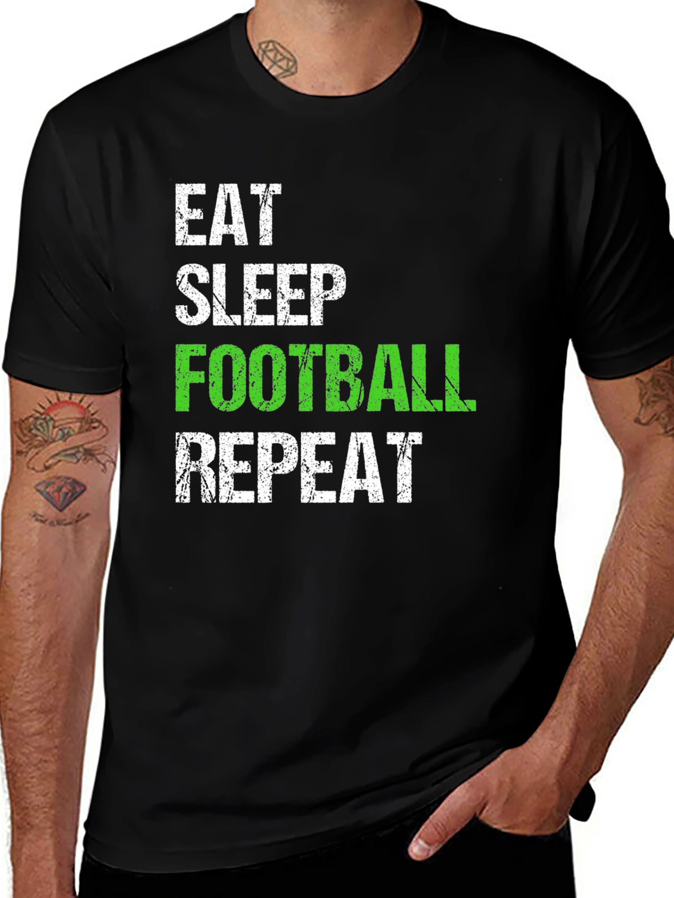 Variant 11 of Eat Sleep Football Repeat Graphic Tee