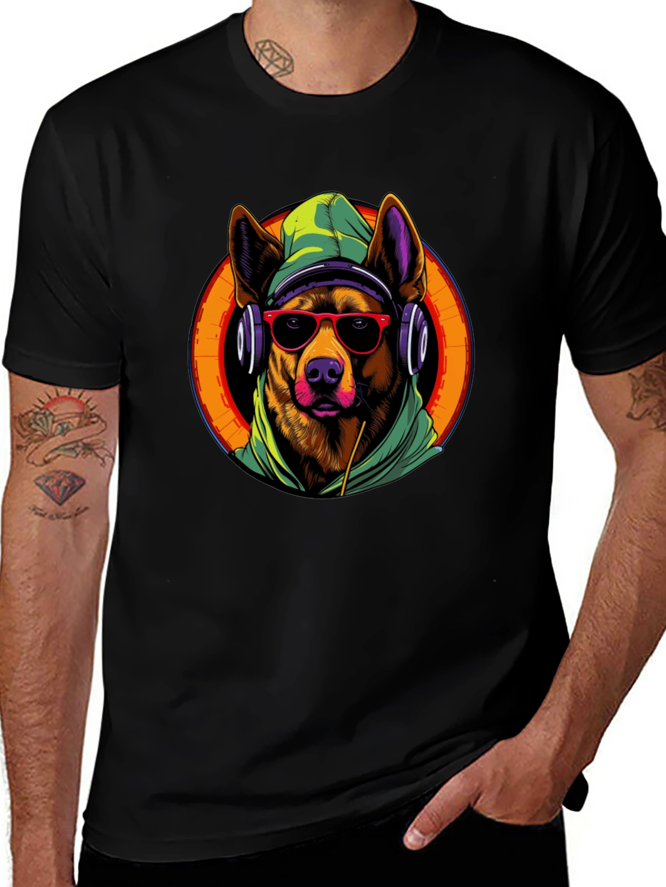 Variant 2 of Dog DJ Graphic Tee - Cool Canine Vibes