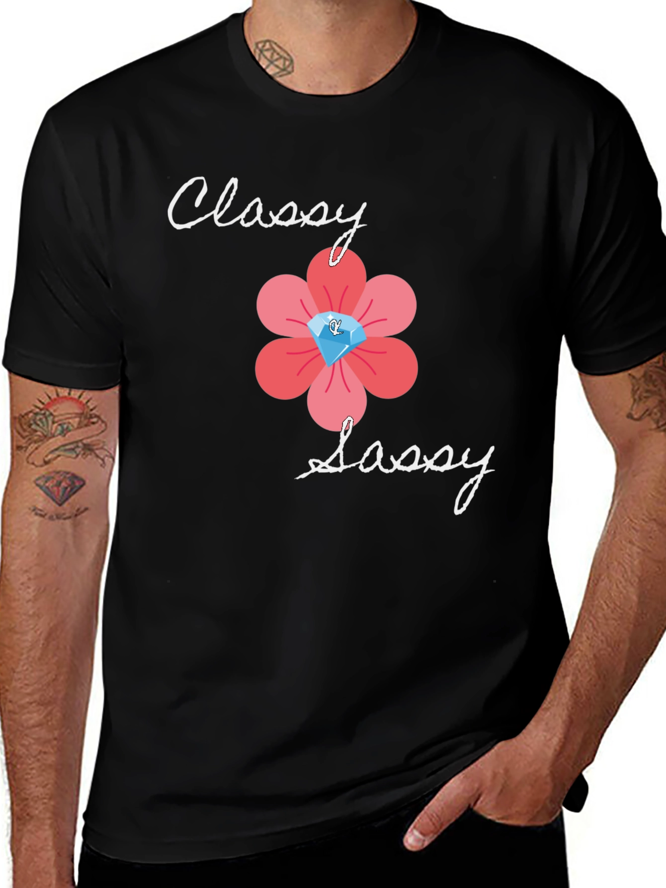 Variant 3 of Classy Sassy Graphic Tee - Black Casual T-Shirt